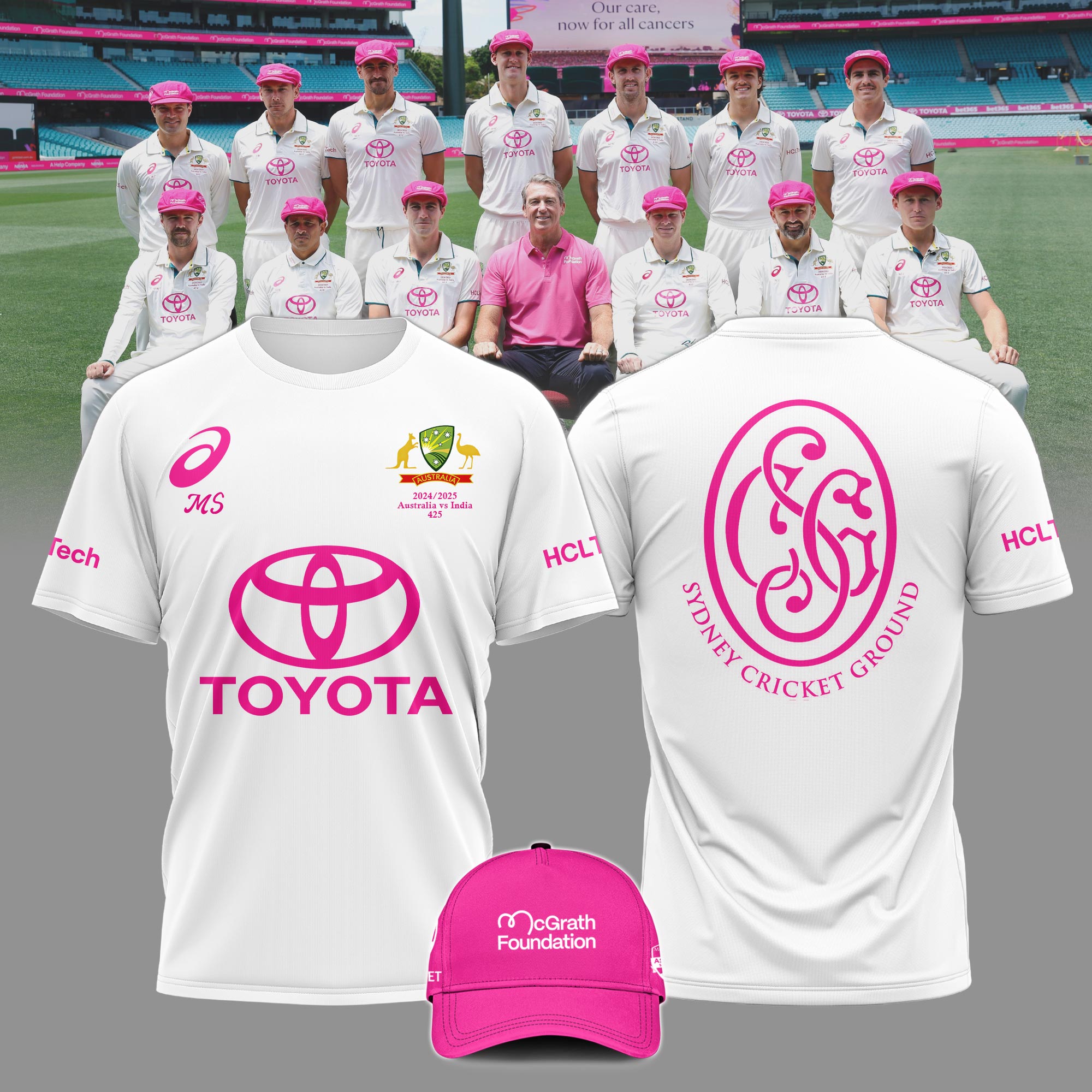 Australia National Cricket Pink Test Wind Breaker Jacket