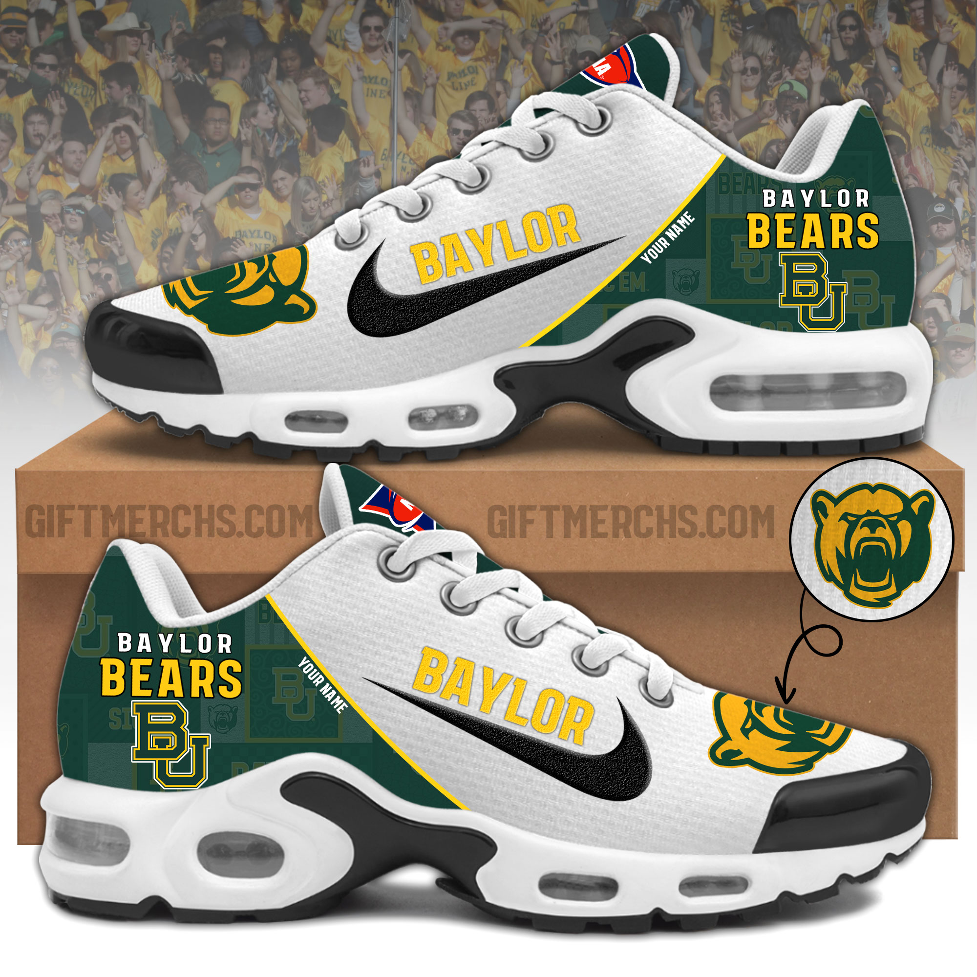 Baylor Bears Personalized Shoes  