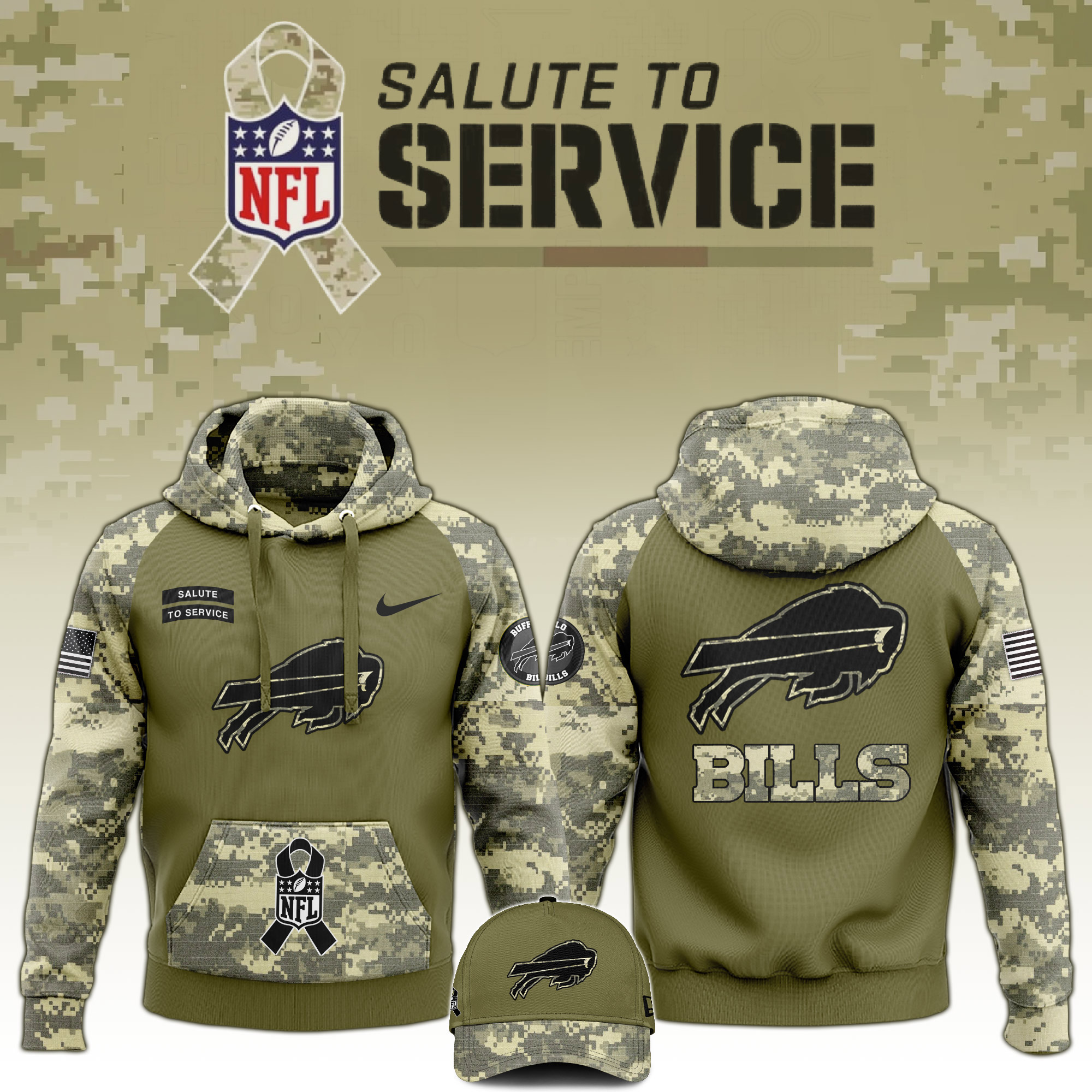 Buffalo Bills Veterans Day Hoodie  