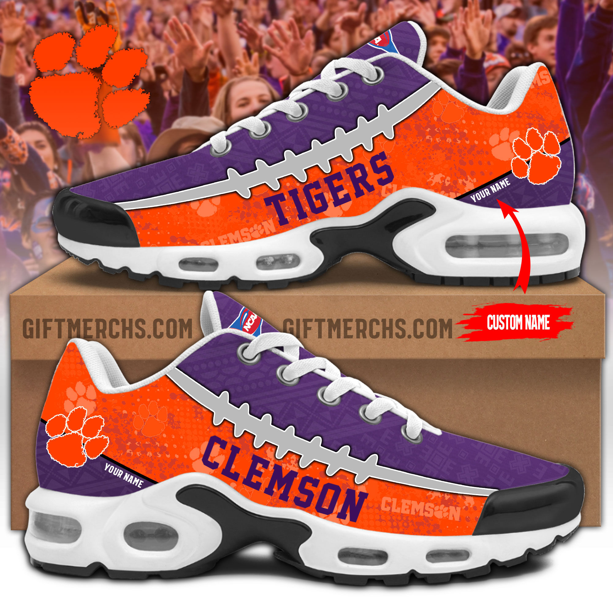 Clemson Tigers Personalized Shoes  
