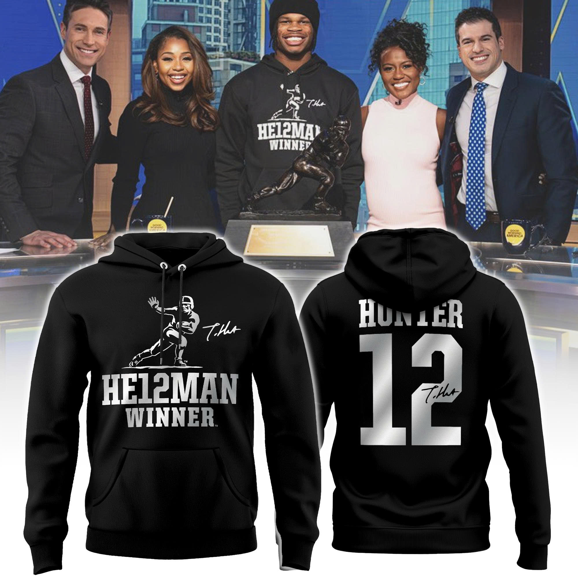 Colorado Buffaloes  Limted Edition &#8220;Heisman Travis Hunter&#8221; Hoodie With Signature