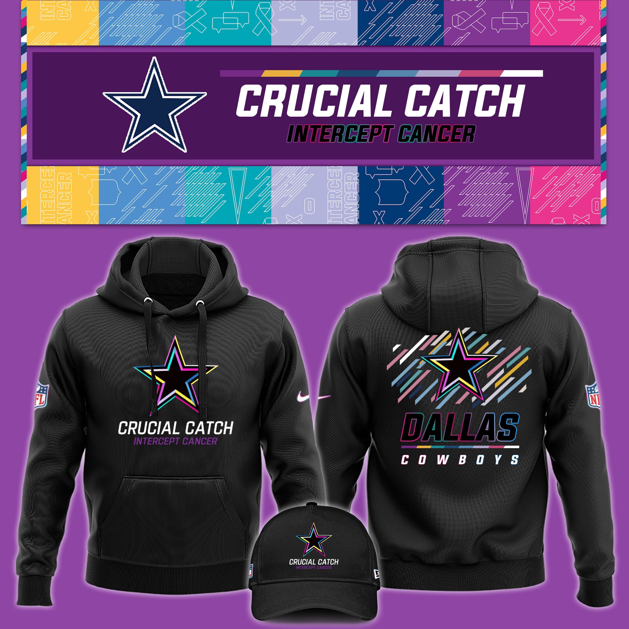 Dallas Cowboys Crucial Catch Hoodie   V2