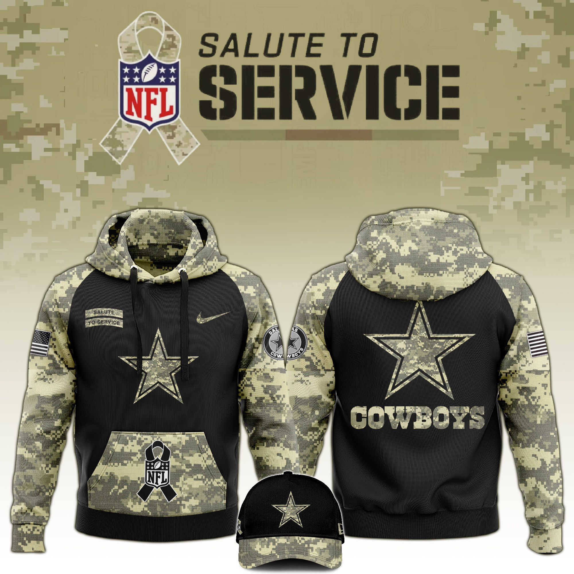 Dallas Cowboys Veterans Day Hoodie  