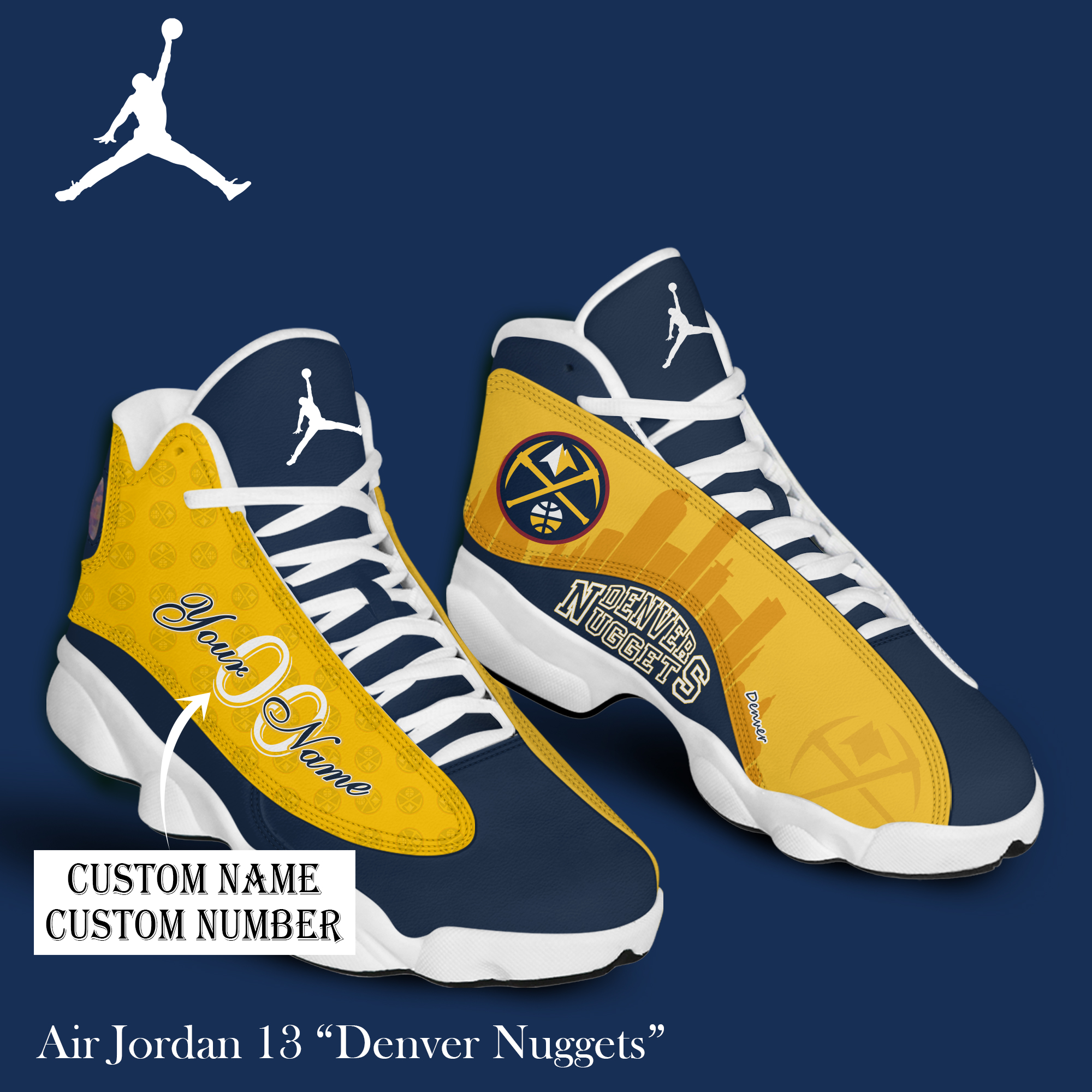 DENVER NUGGETS Personalized Name And Number Shoes