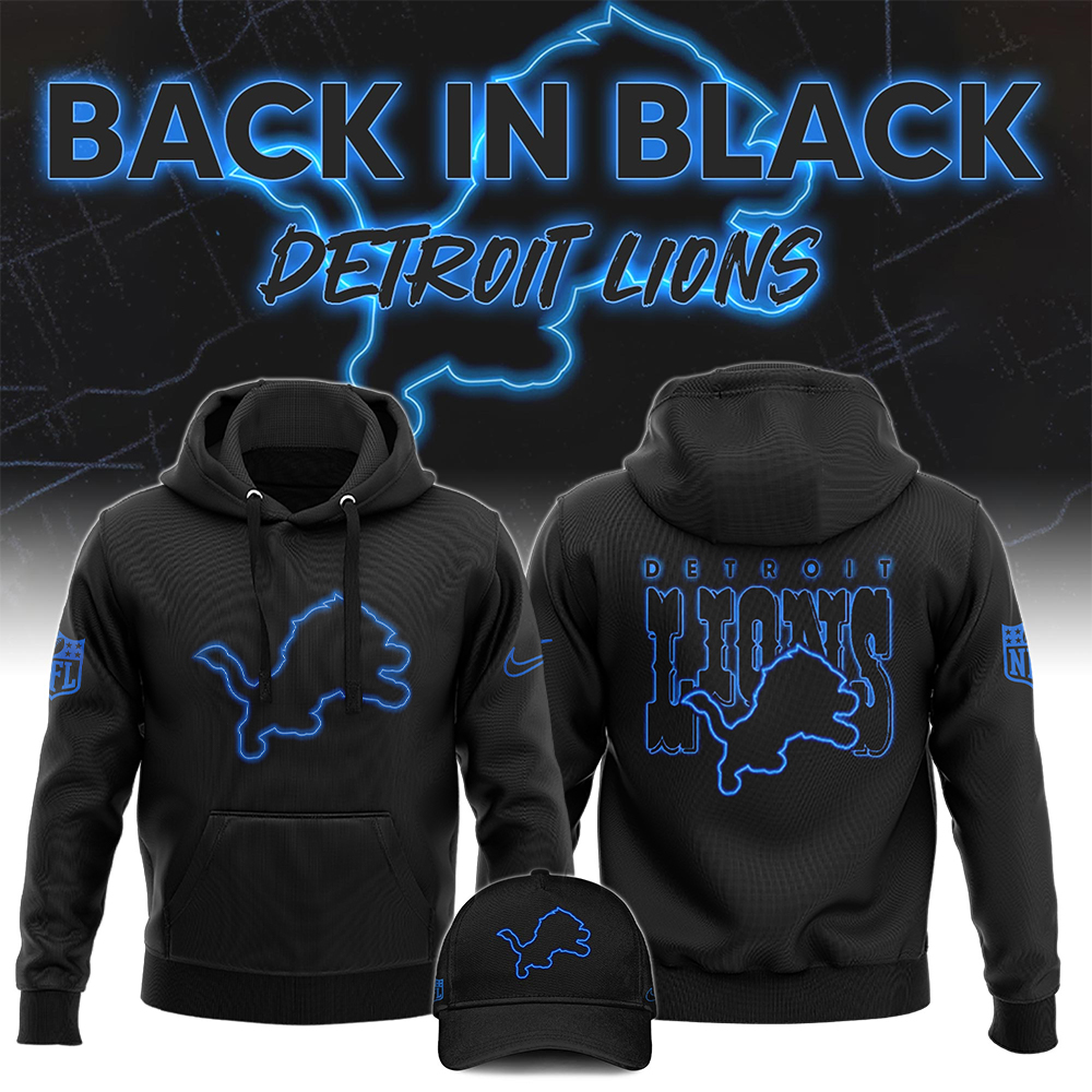 Detrois Lions  Back In Black Hoodie  s