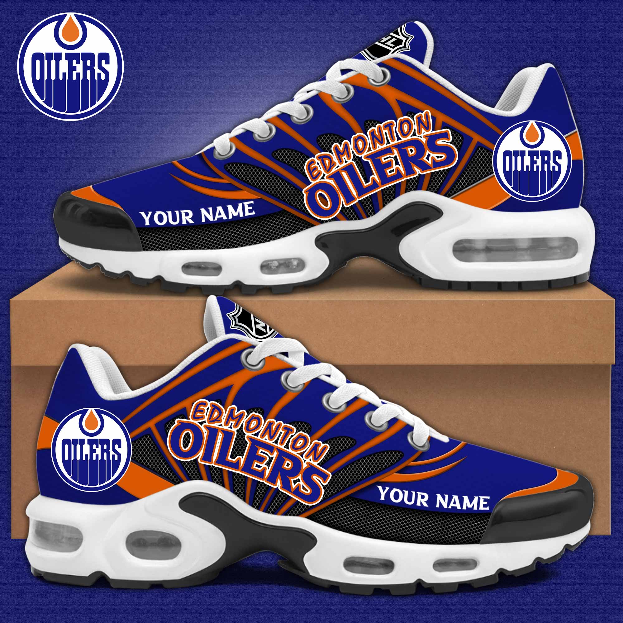 Edmonton Oilers Personalized Max Soul Shoes V2