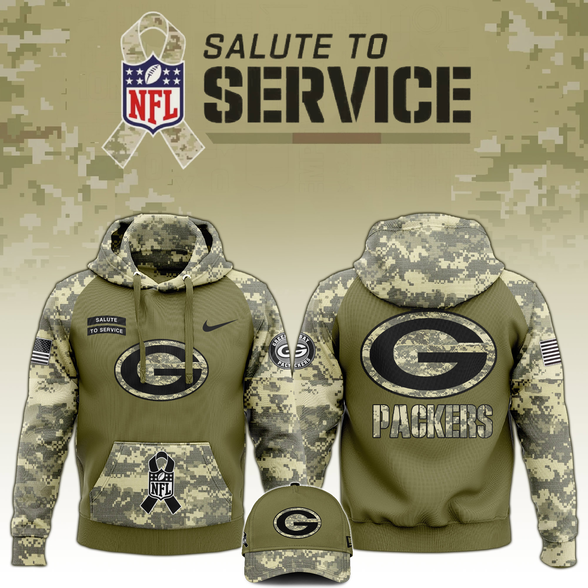 Green Bay Packers Veterans Day Hoodie  