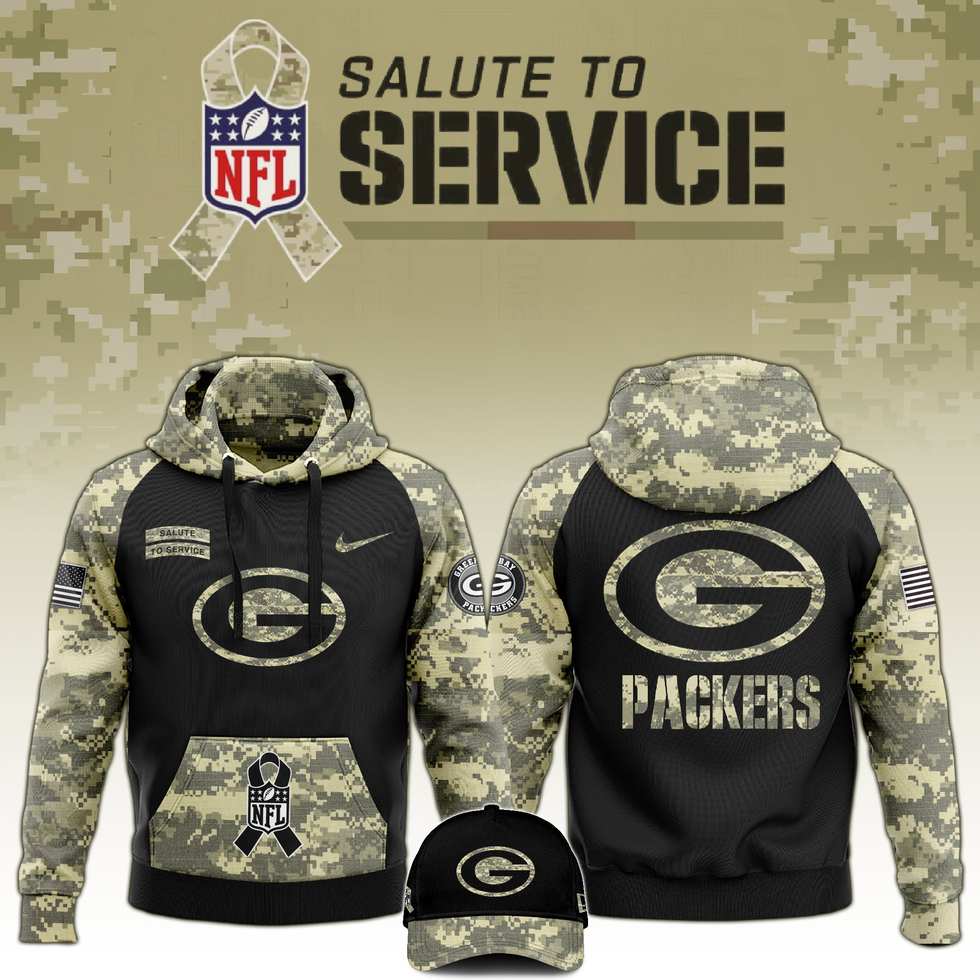 Green Bay Packers Veterans Day Hoodie  