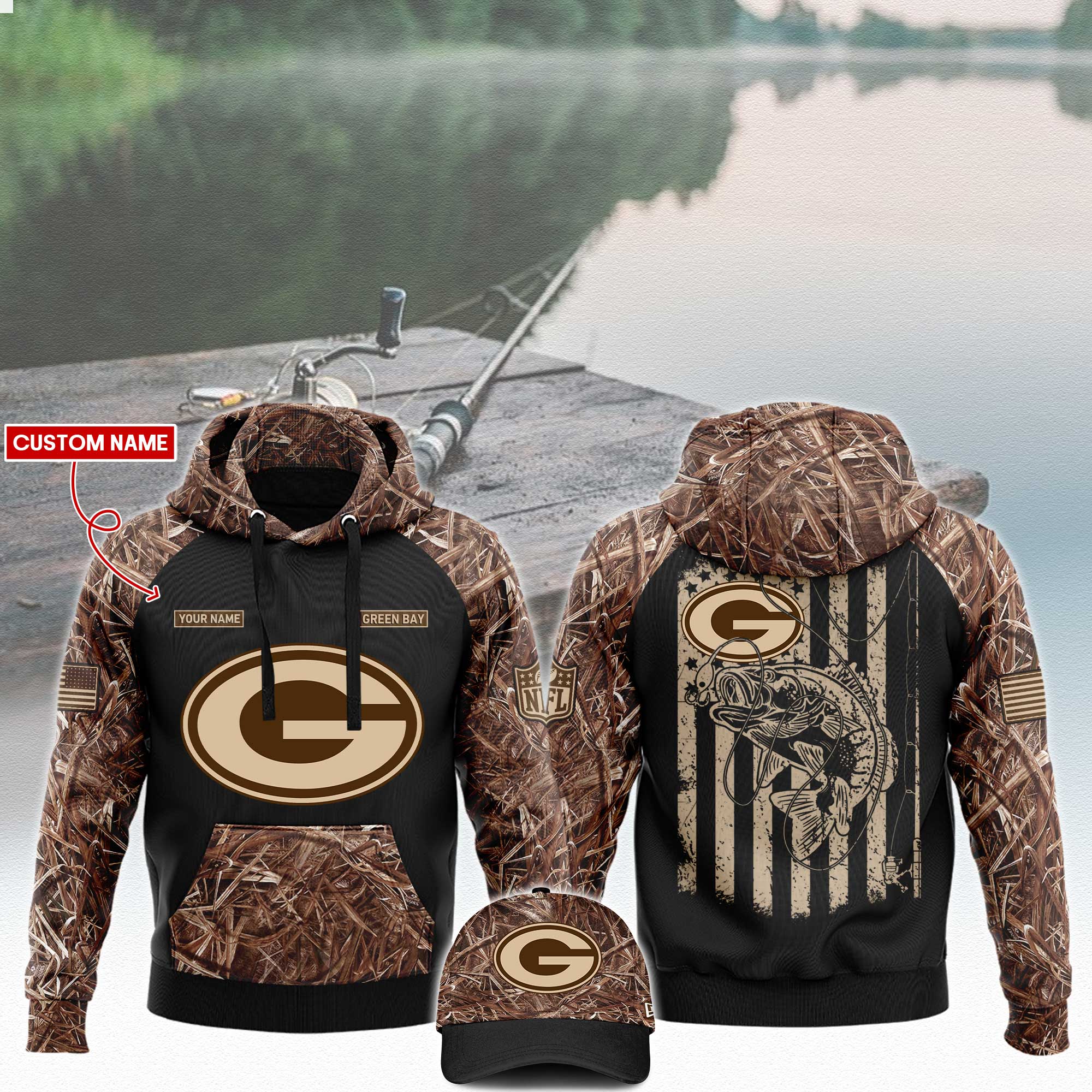 Green Bay Packers x Hunting   Hoodie  V2