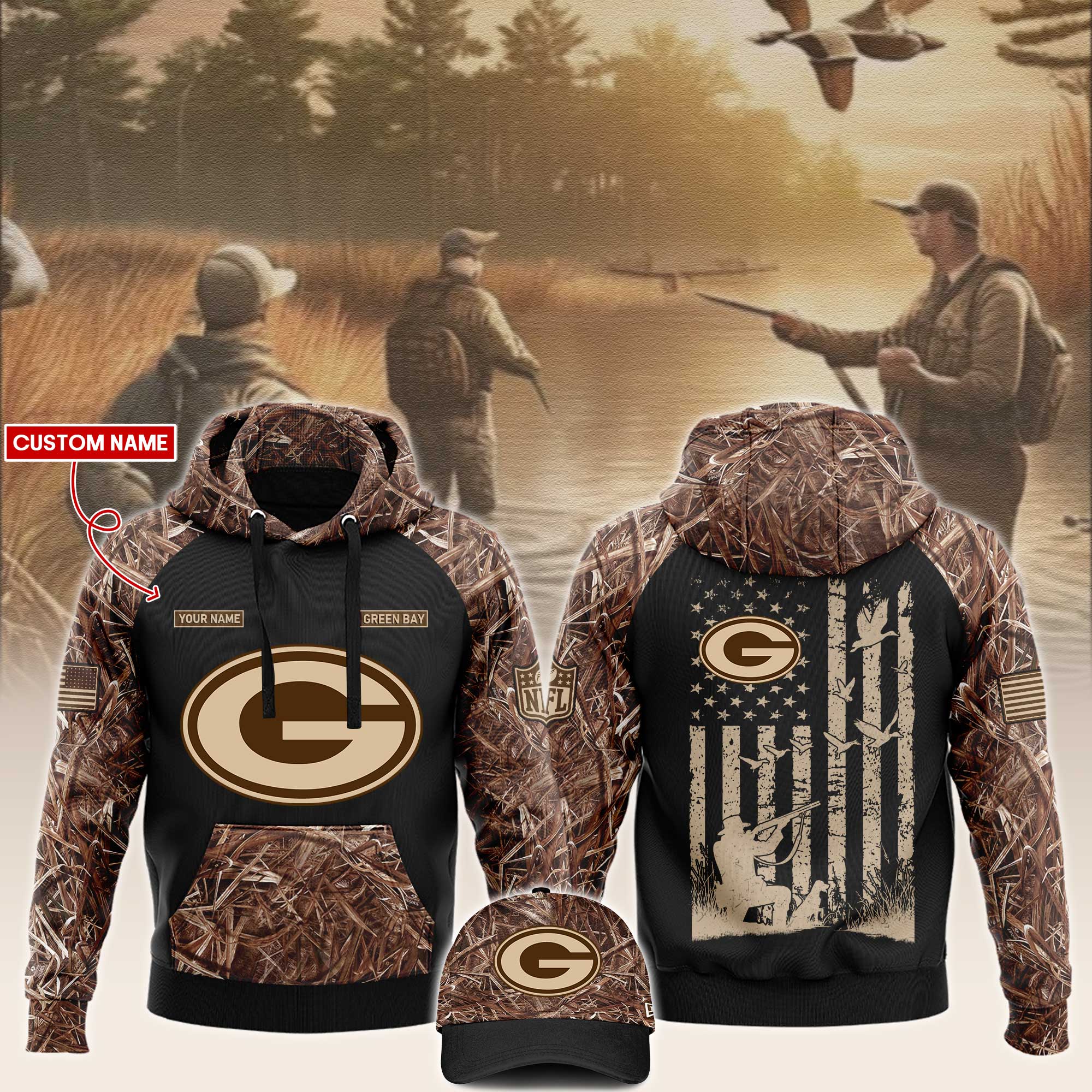 Green Bay Packers x Hunting  Hoodie  s