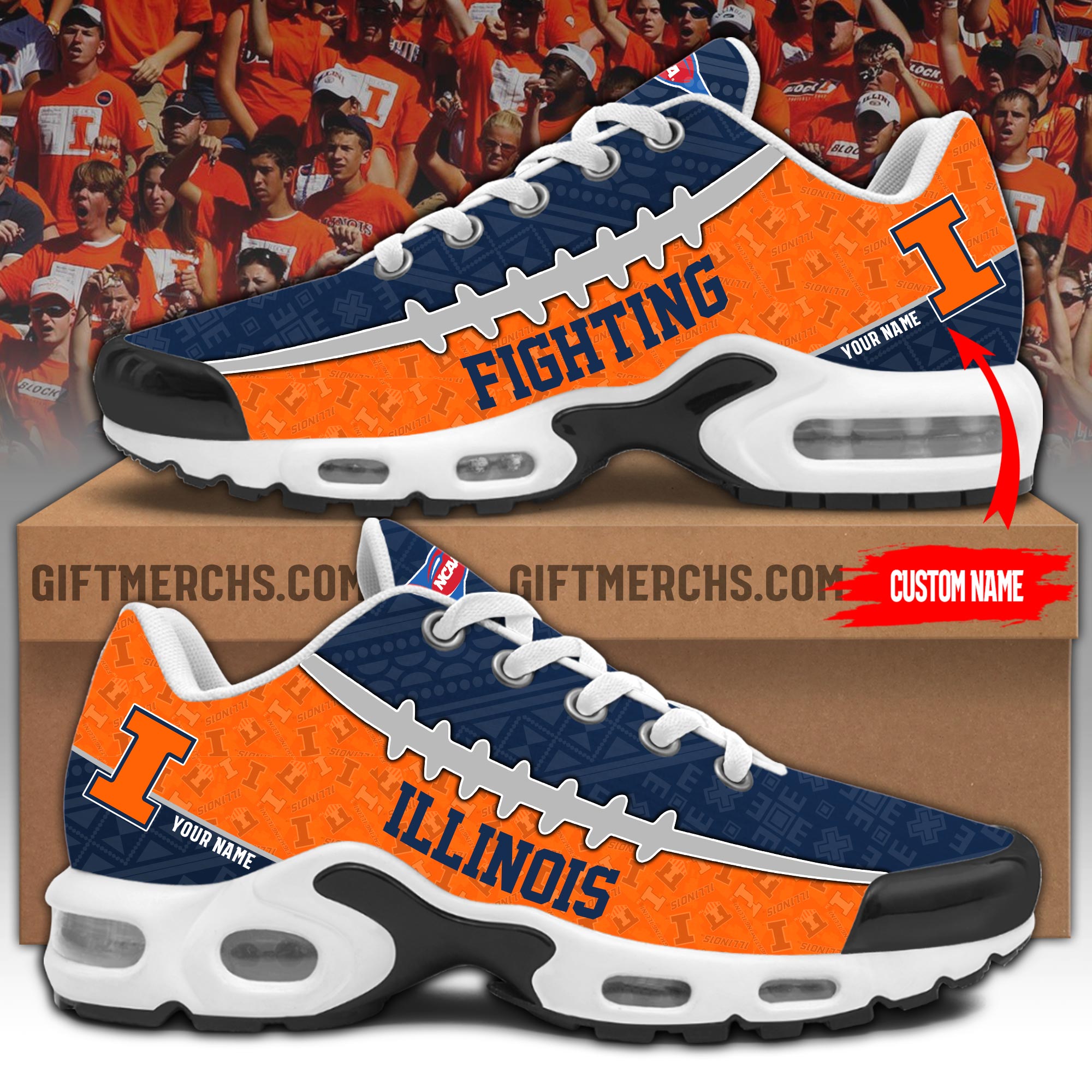 Illinois Fighting Personalized Shoes  