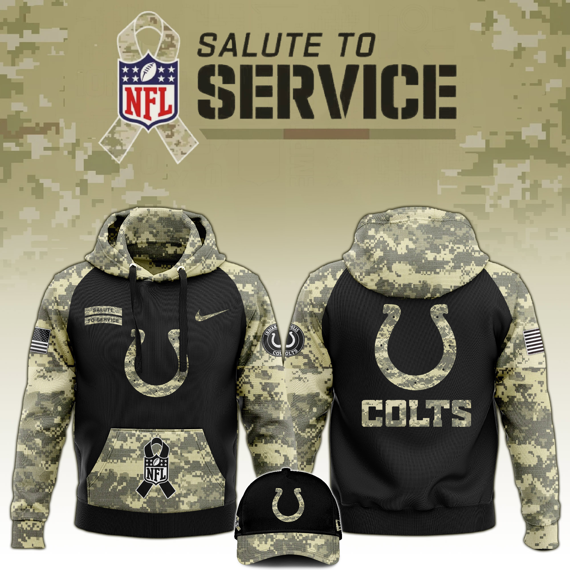 Indianapolis Colts Veterans Day Hoodie  