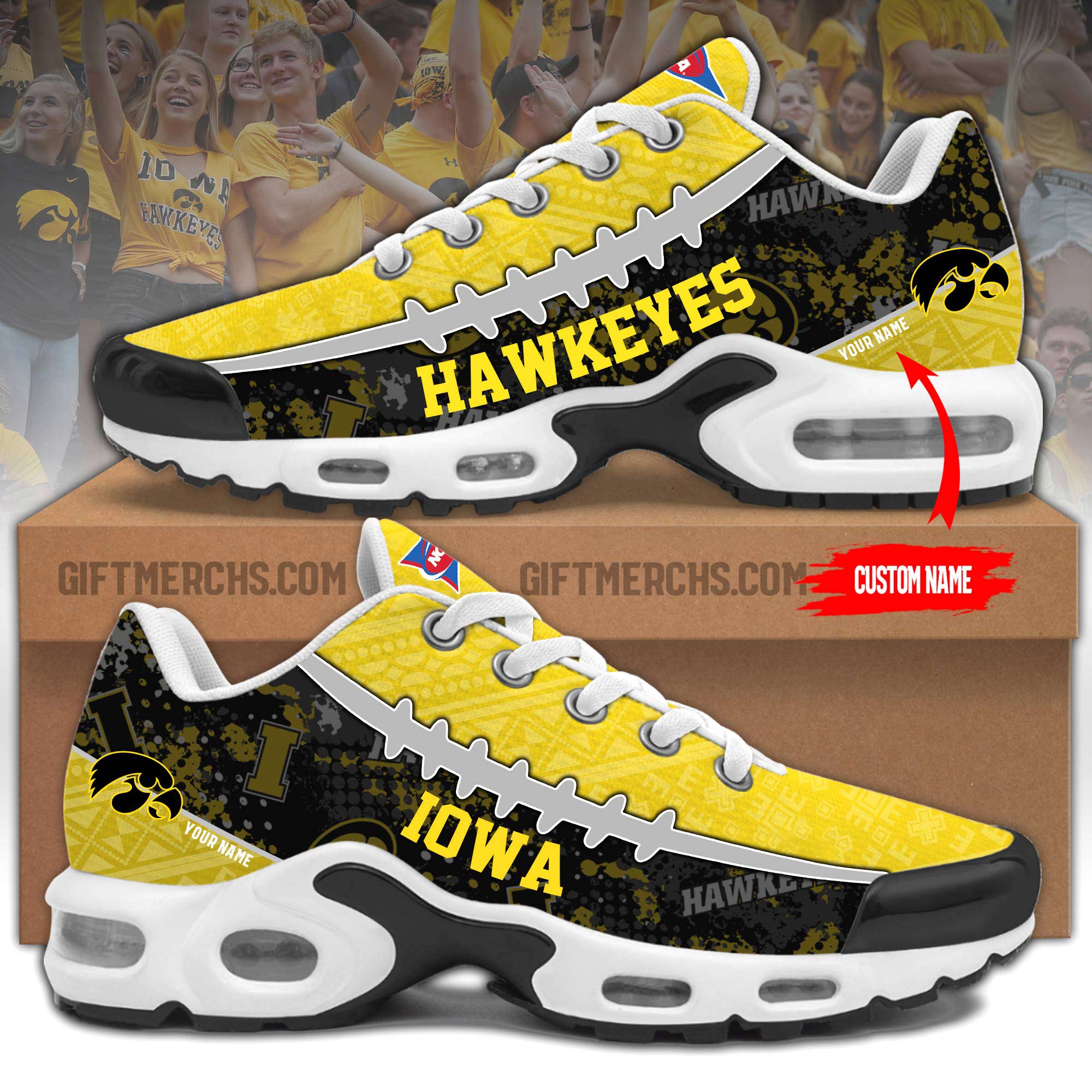 Iowa Hawkeyes Personalized Shoes  