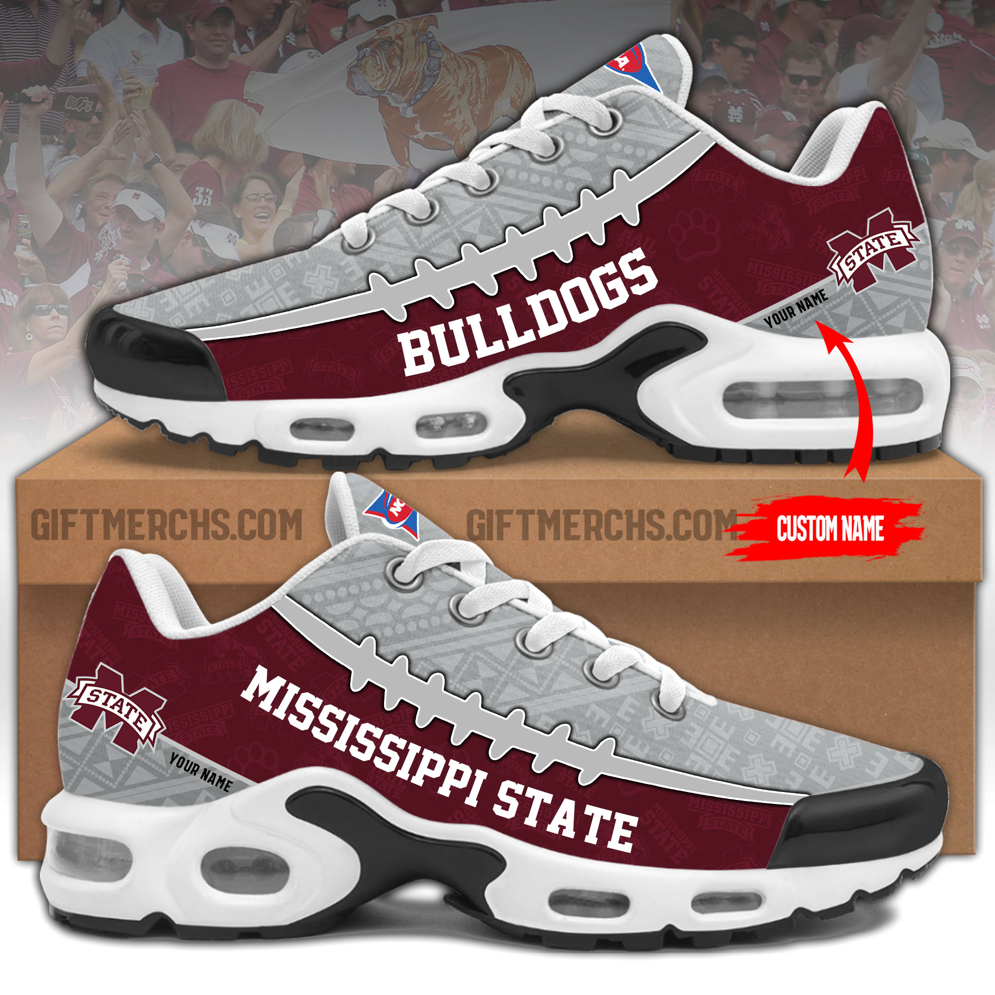 Mississippi State Bulldogs Personalized Shoes  