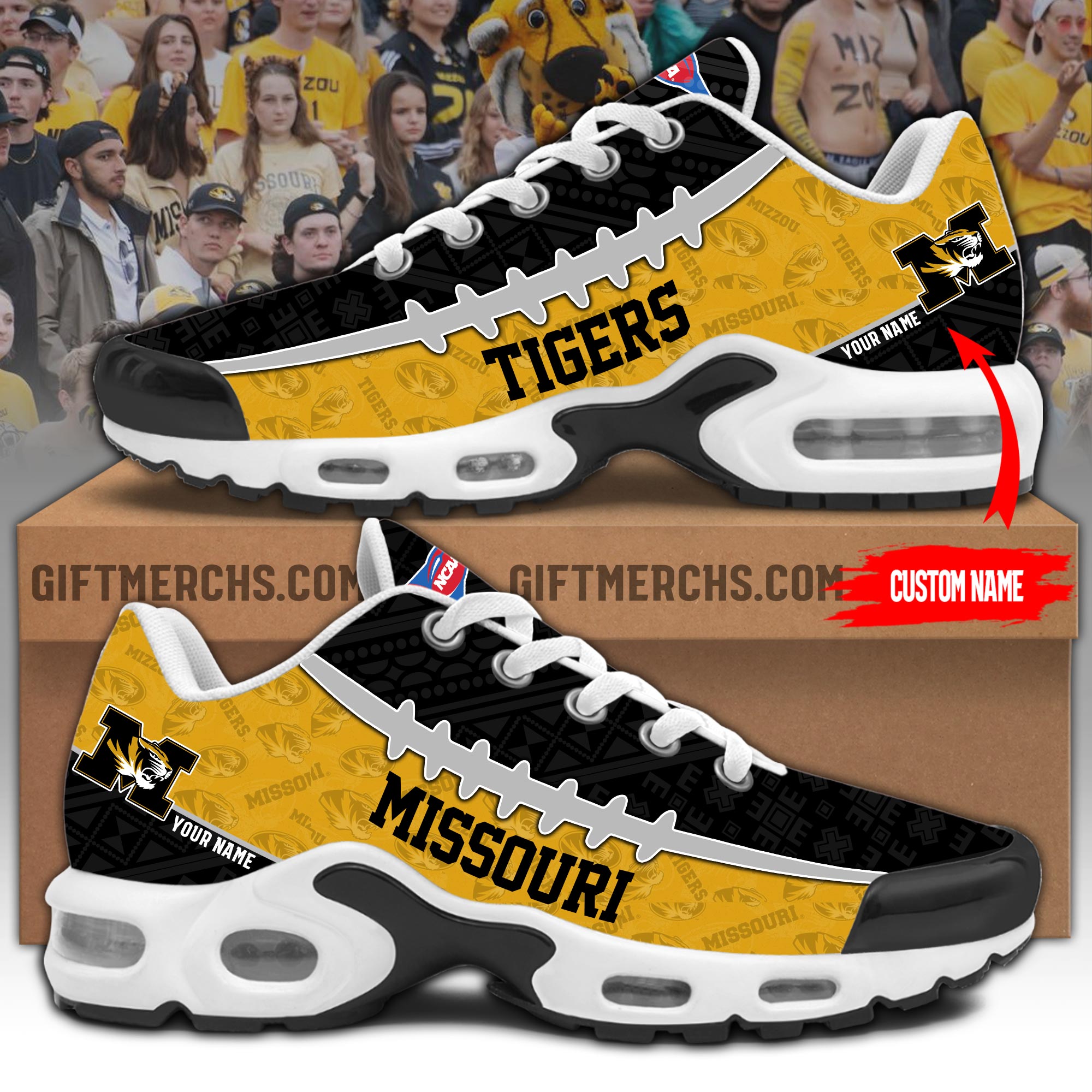 Missouri Tigers Personalized Shoes  