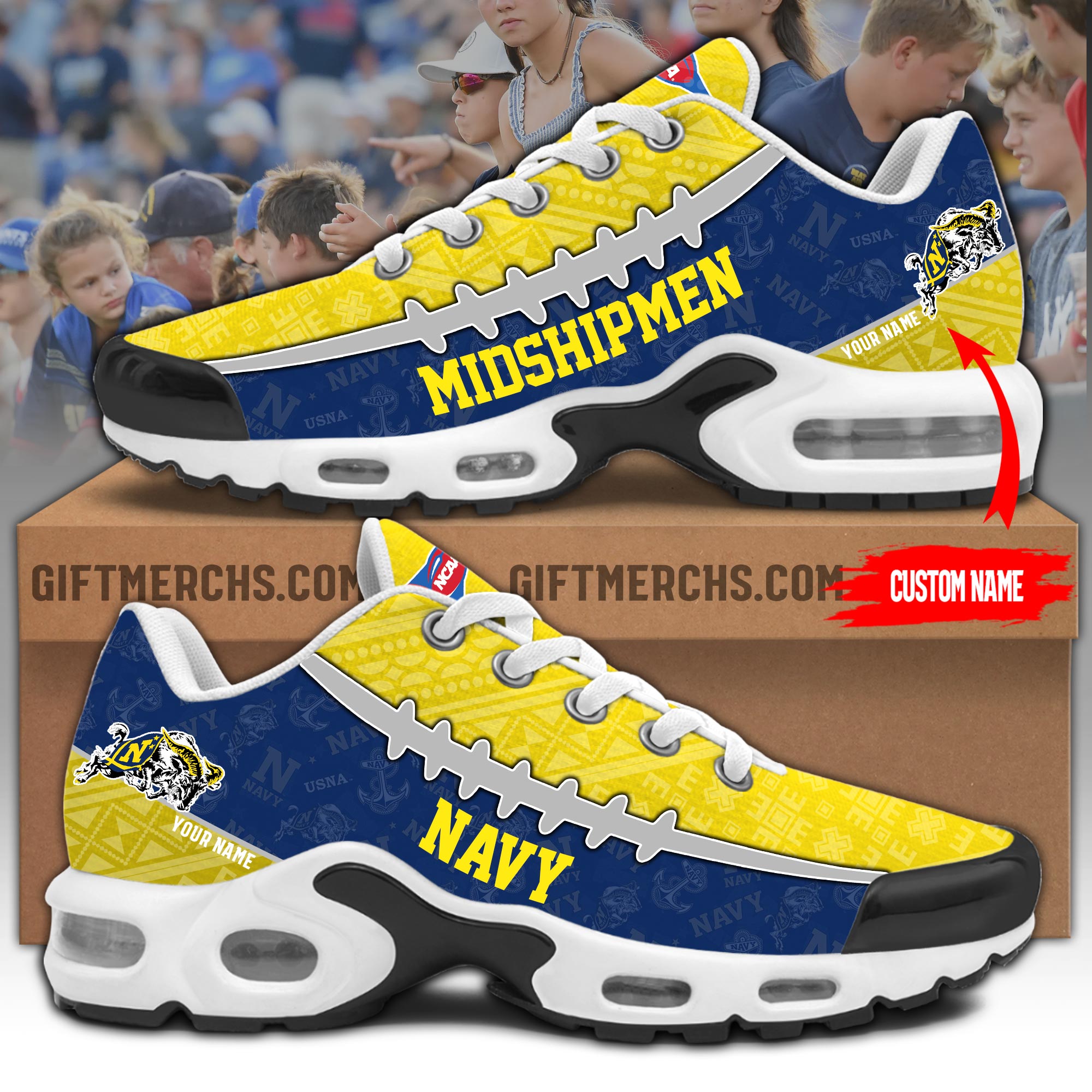 Navy Midship Personalized Shoes  