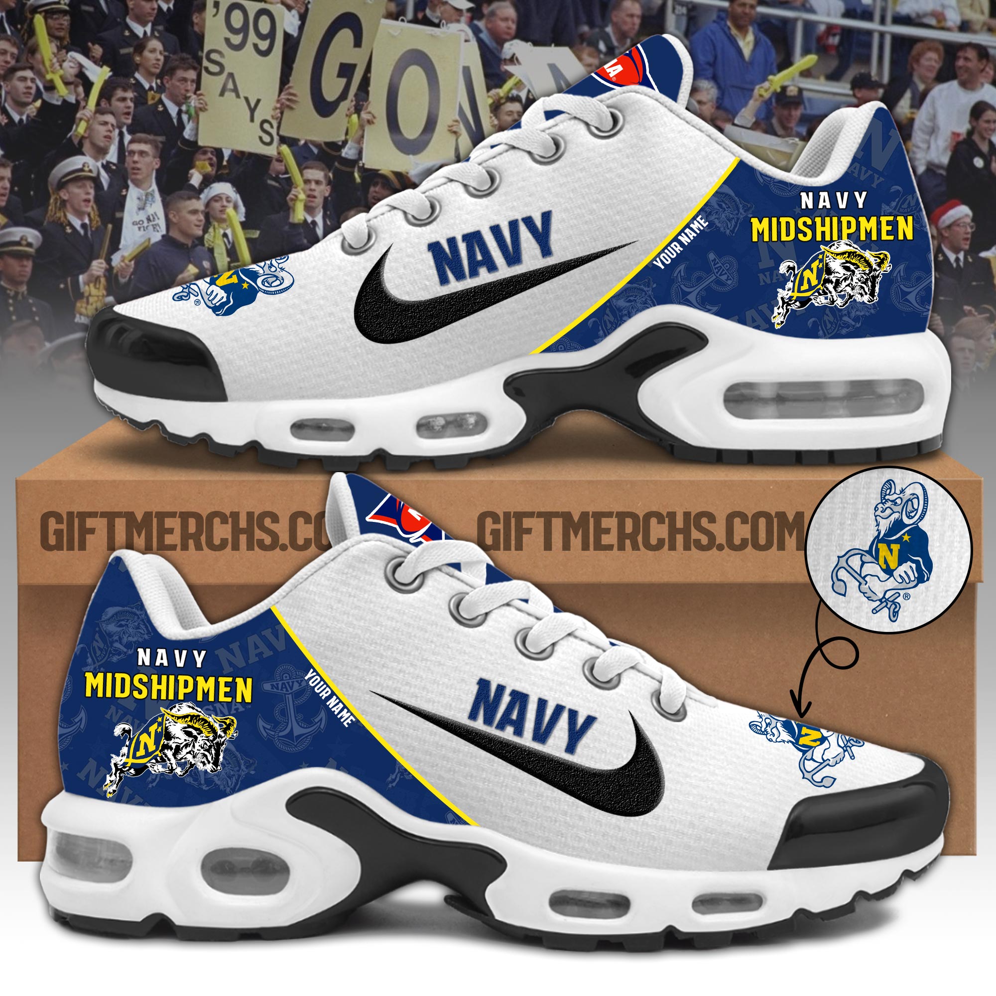 Navy Midship Personalized Shoes  
