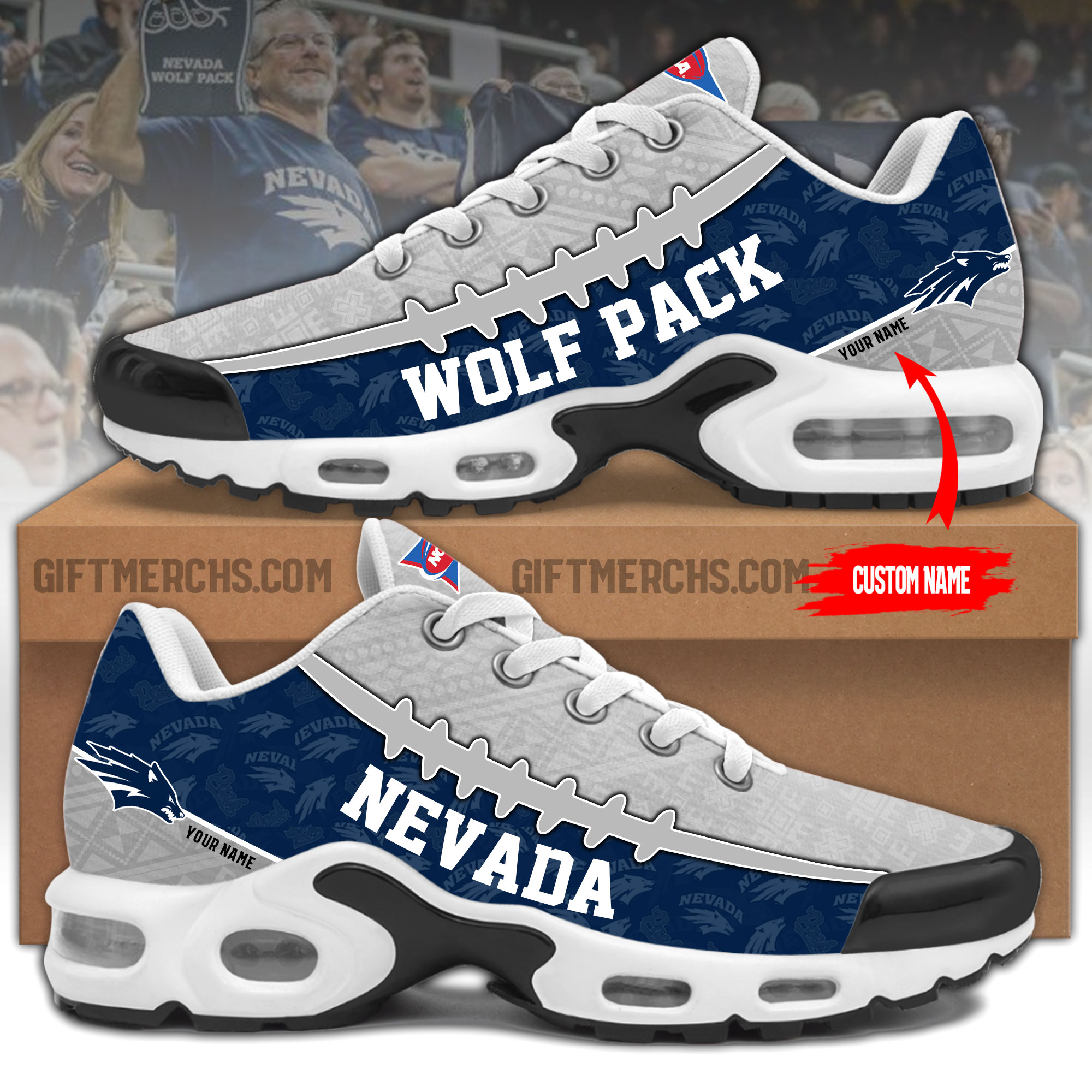 Nevada Wolf Pack Personalized Shoes  