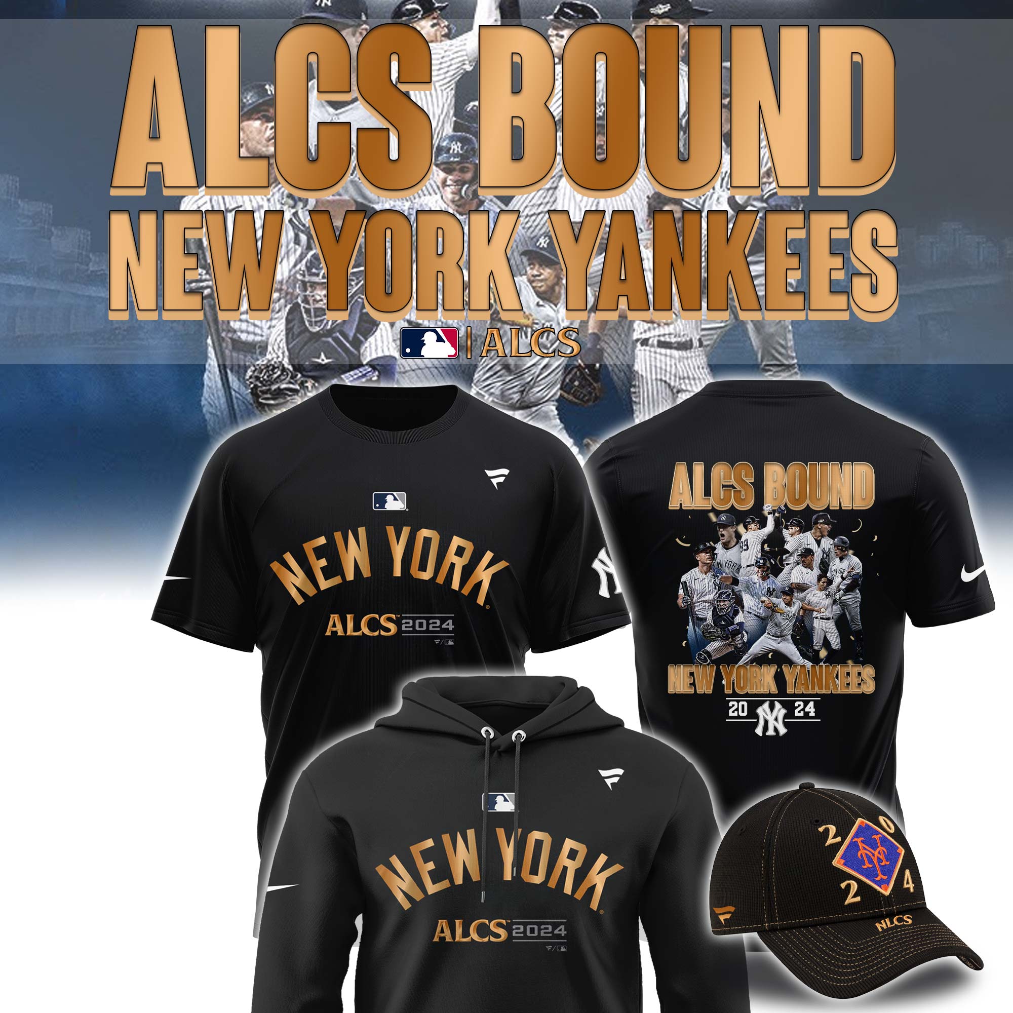 New York Yankees Black  National League Division Champions Tshirt