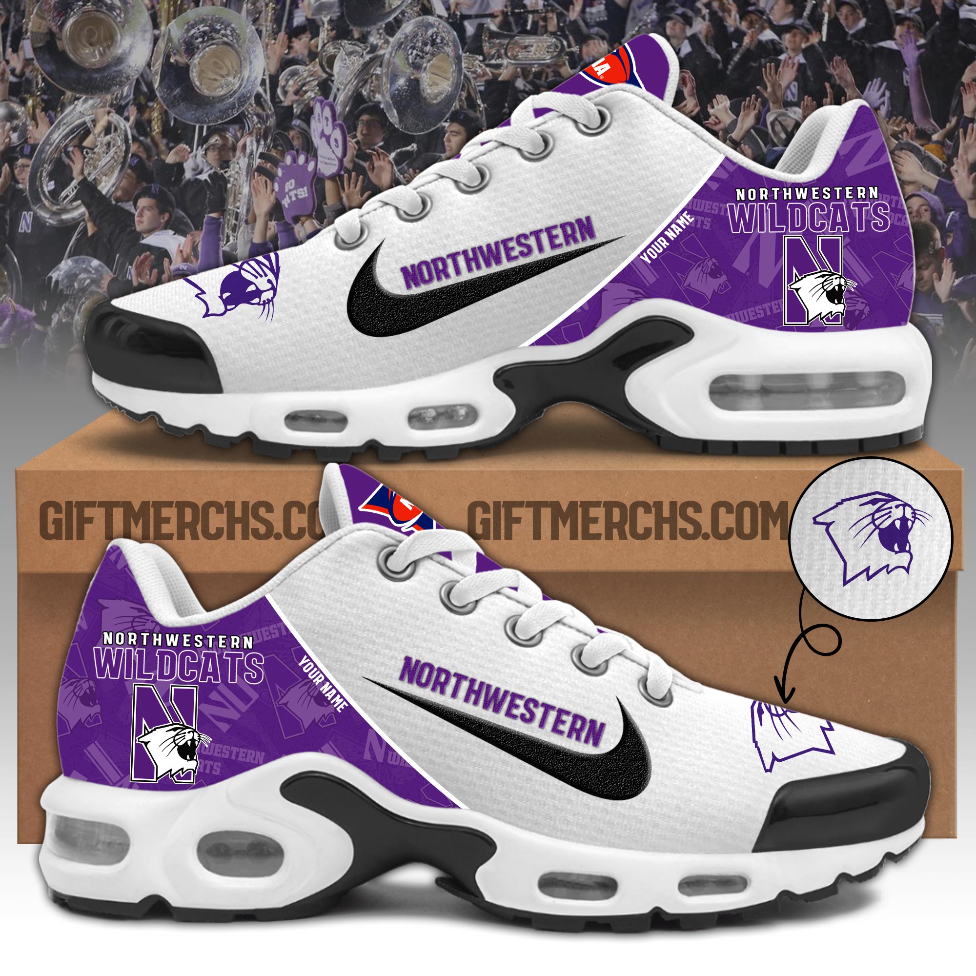 Northwestern Wildcats Personalized Shoes  