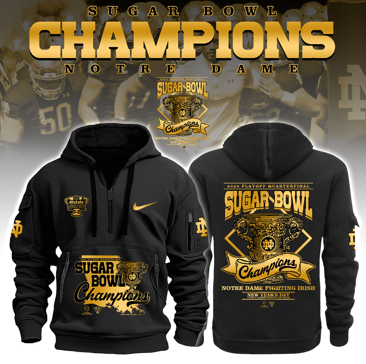 Notre Dame Fighting Irish x Sugar Bowl Champions   Sweatshirt