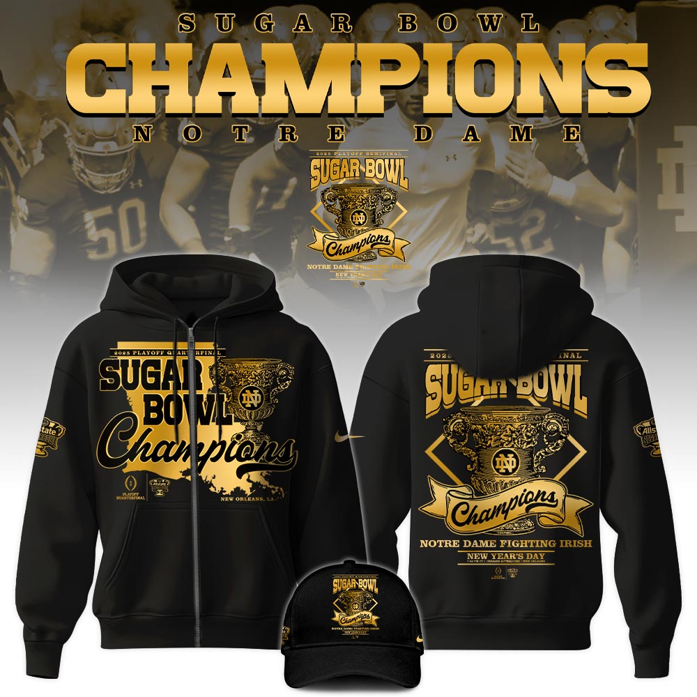 Notre Dame Fighting Irish x Sugar Bowl Champions   Zip Hoodie  v2