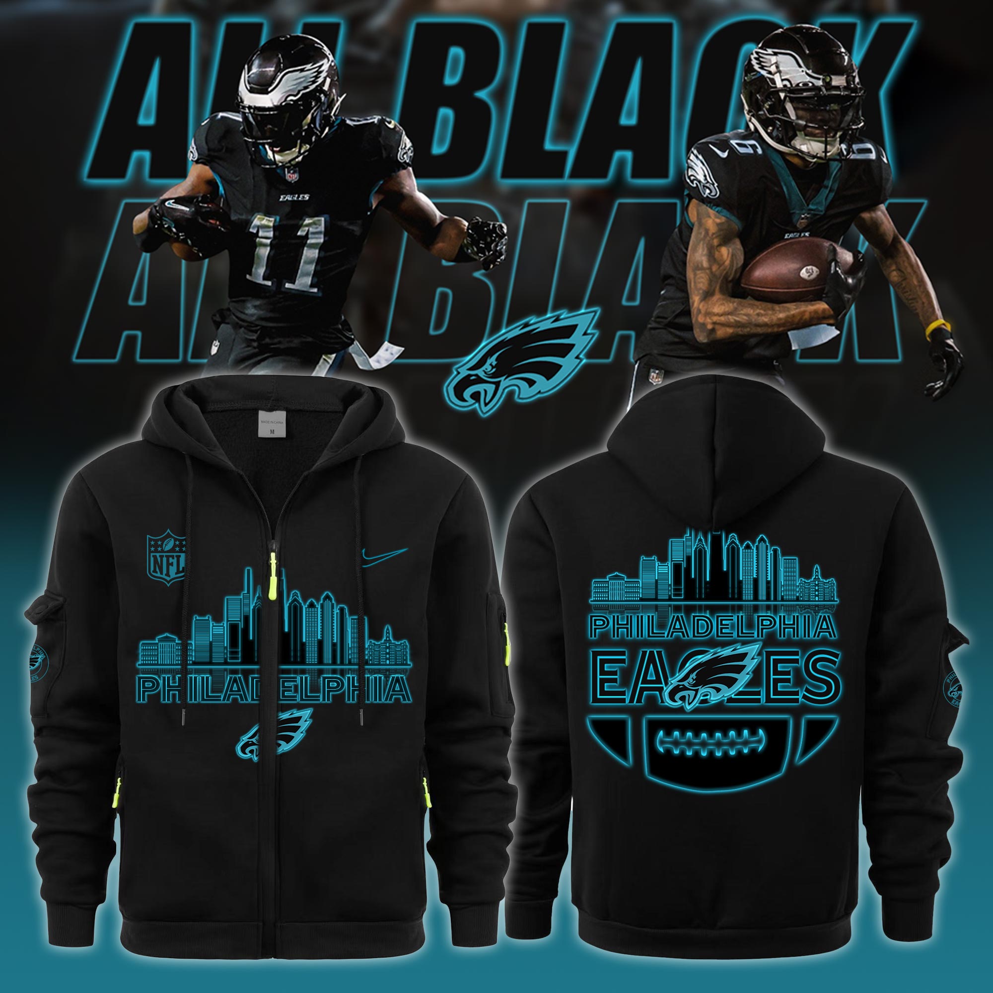 Philadelphia Eagles ALL BLACK SweatShirt