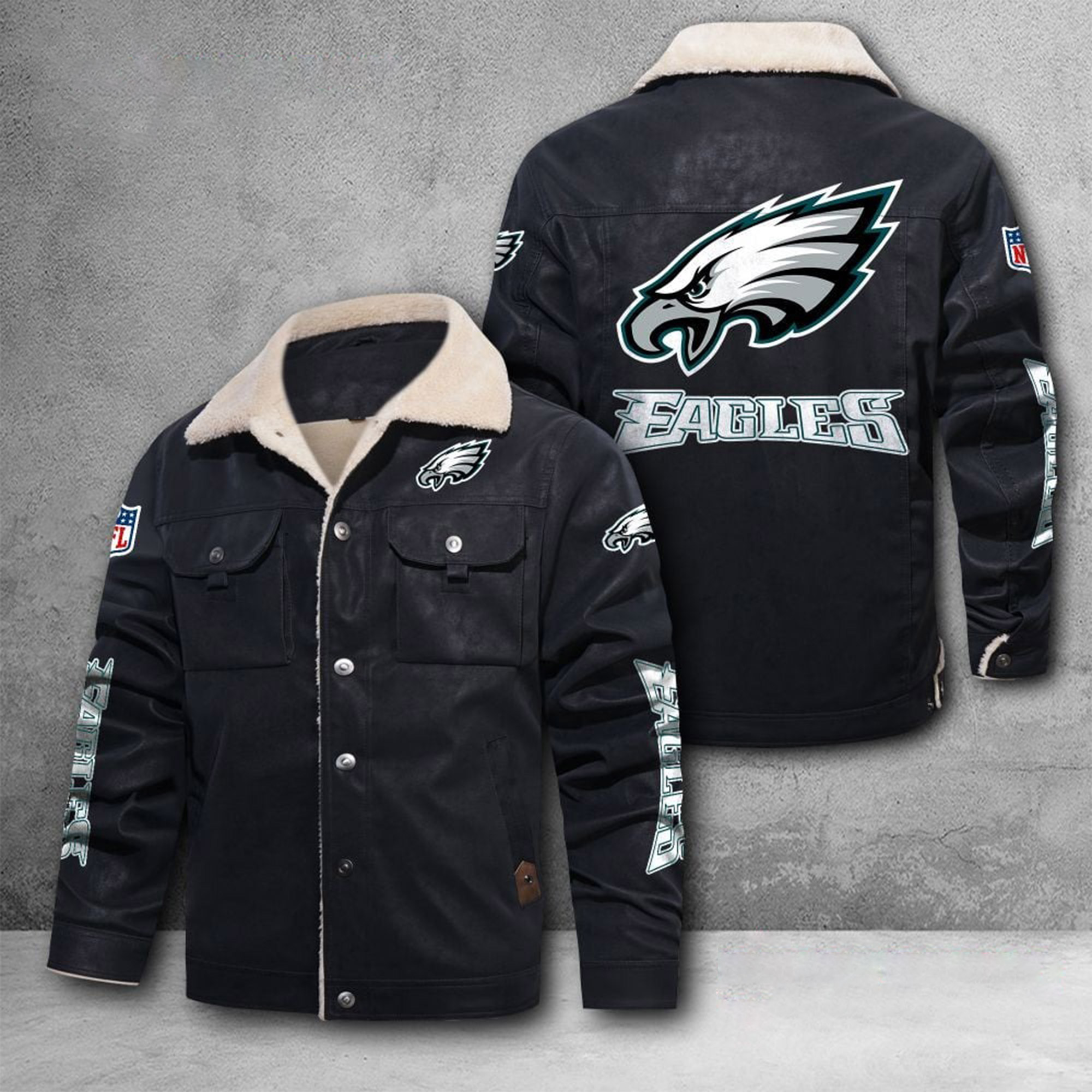 Philadelphia Eagles 2025 Back In Black Baseball Jacket