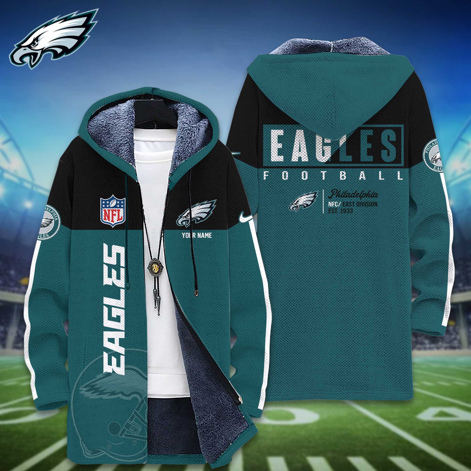 Philadelphia Eagles Gold Bathrobe  Luxurious Comfort Meets Sporty Style