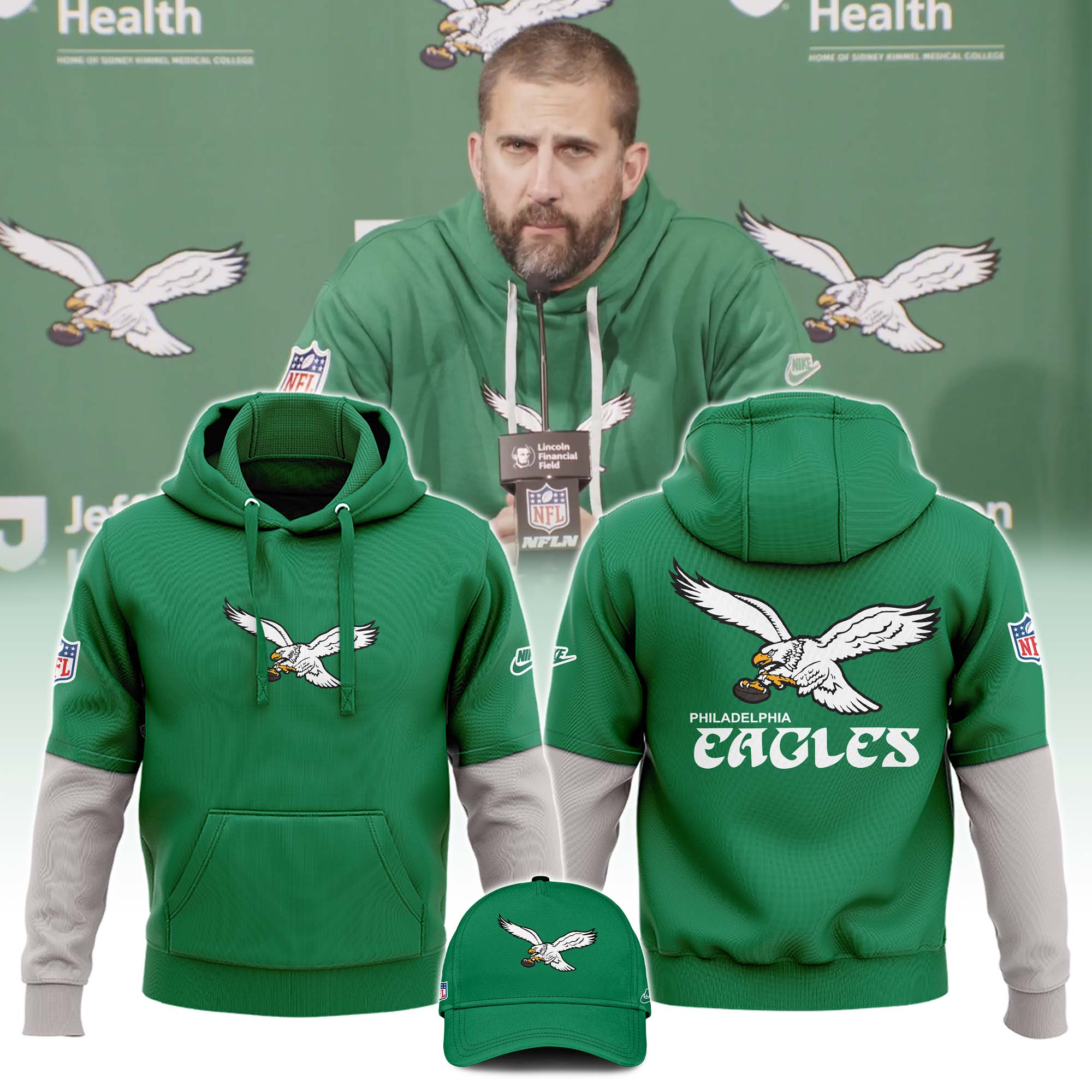 Philadelphia Eagles   Hooded Wind Jacket