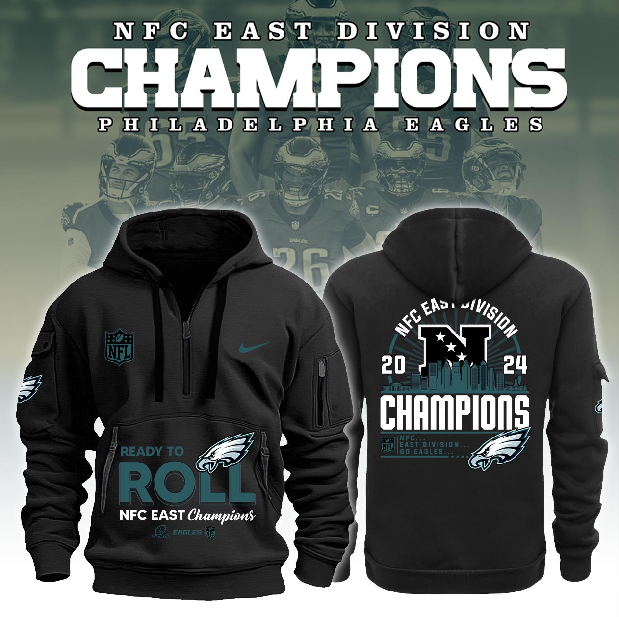 Philadelphia Eagles NFC East Division Champions   Zip Hoodie 2025
