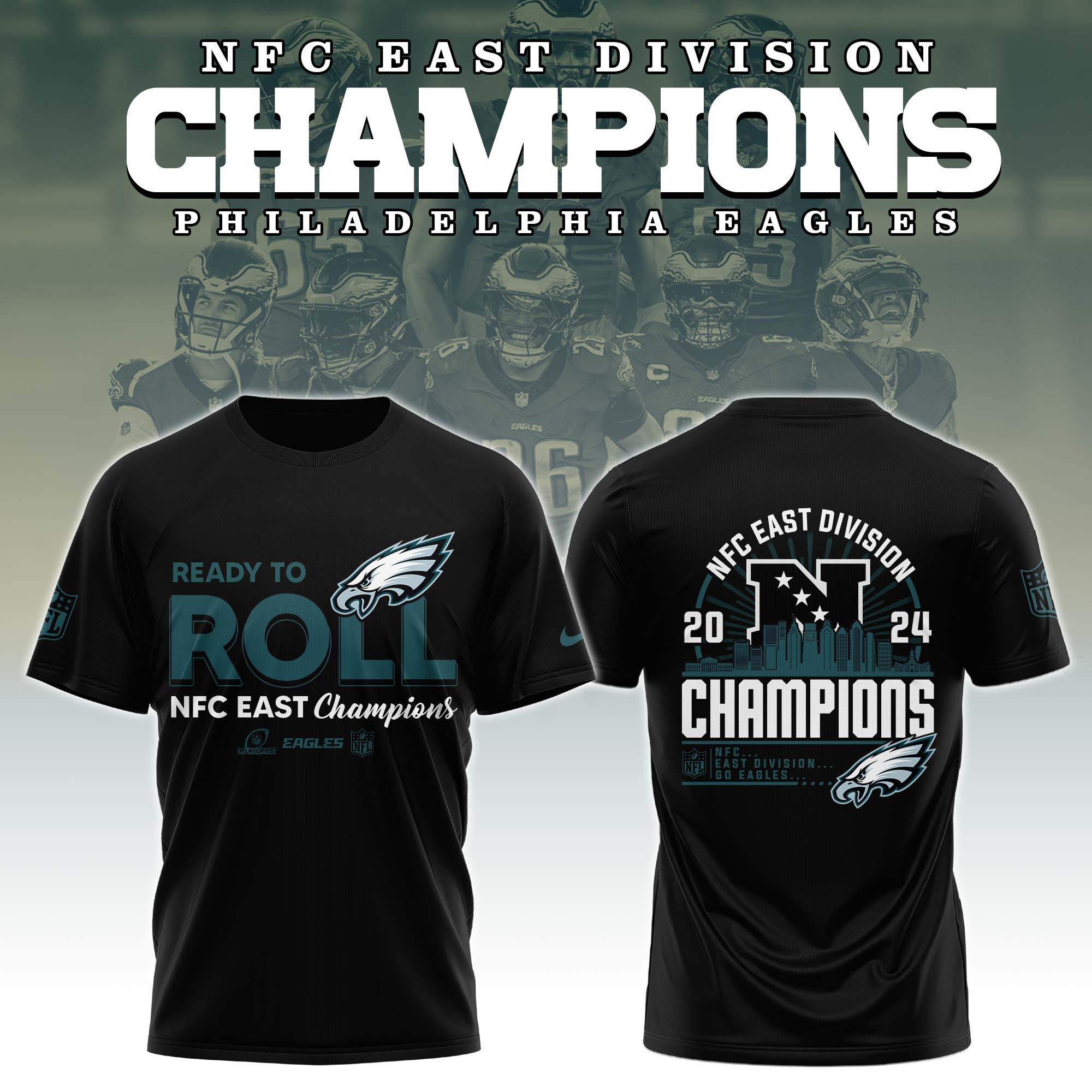 Philadelphia Eagles   NFC East Division Champions   Tshirt 2025 v2