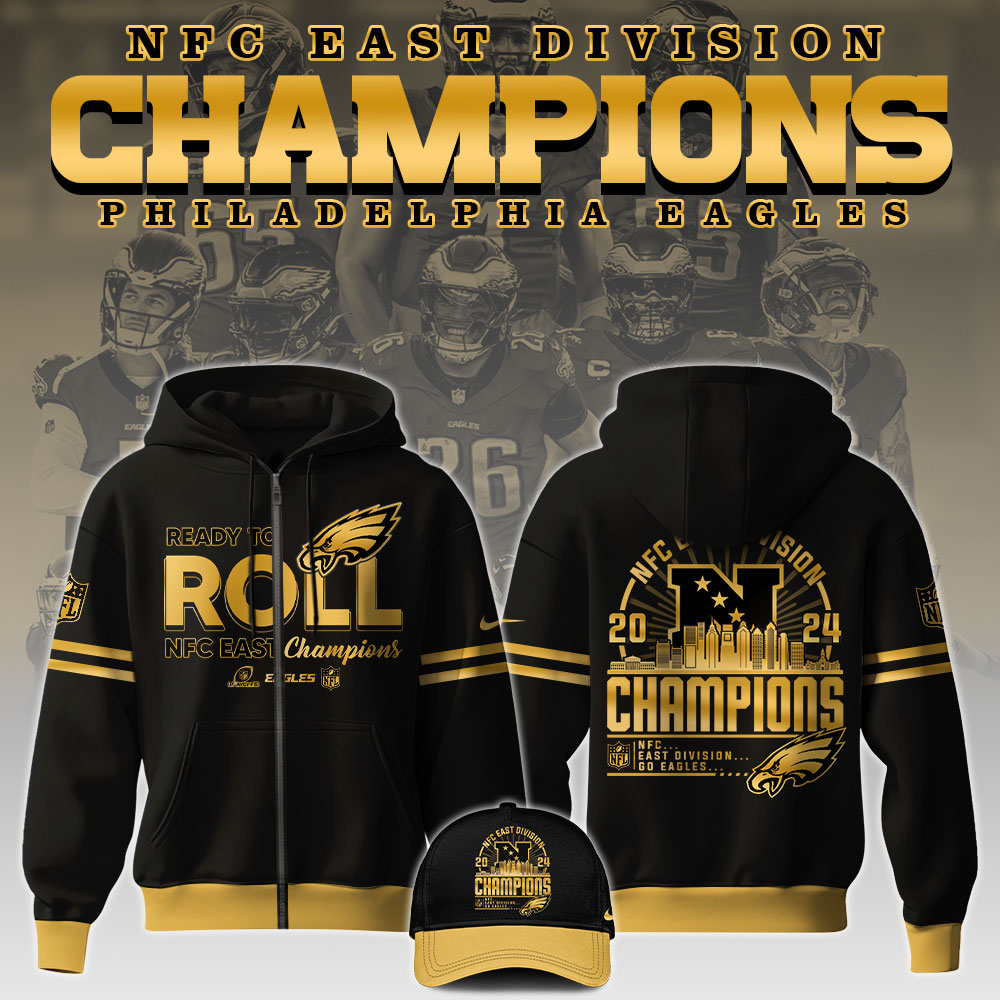 Philadelphia Eagles NFC East Division Champions   Zip Hoodie 2025 v3