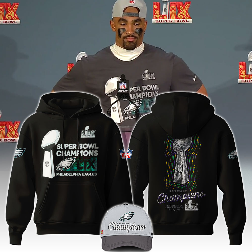 Philadelphia Eagles Super Bowl LIX Champions Hoodie Upgrade