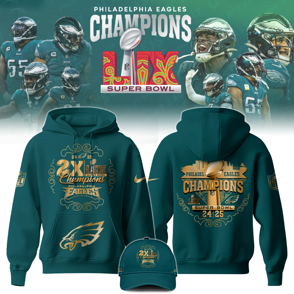 Philadelphia Eagles Super Bowl LIX Champions Hoodie 2025 #2