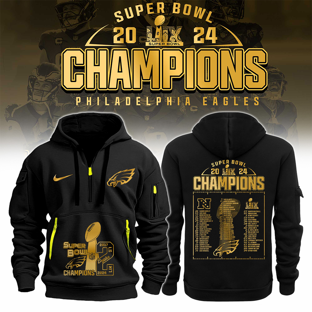 Philadelphia Eagles  Super Bowl LIX Champions New Hoodie V4