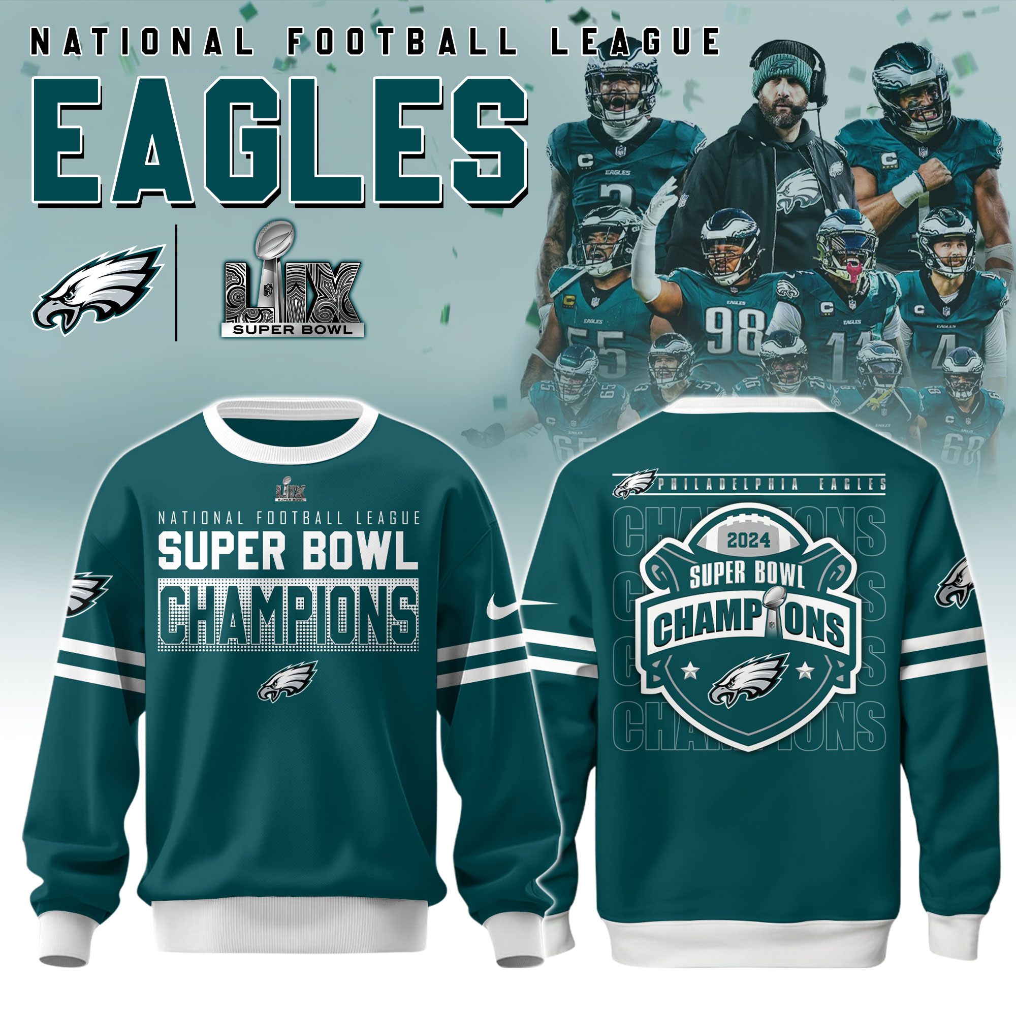 Philadelphia Eagles  Super Bowl LIX Champions Unisex TShirt V2