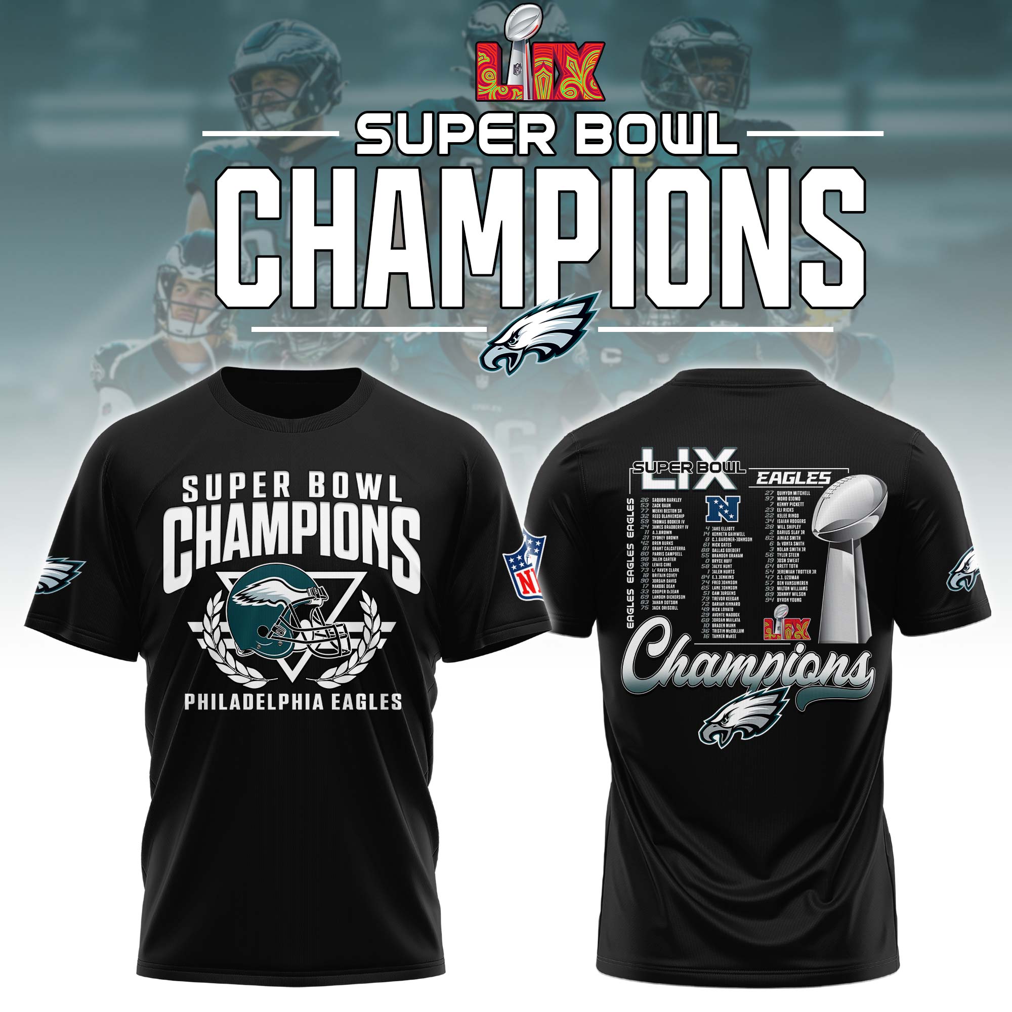 Philadelphia Eagles  Super Bowl LIX Champions Unisex TShirt V4