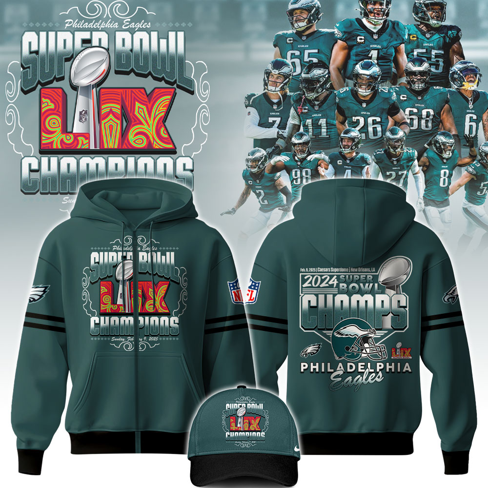 Philadelphia Eagles Super Bowl LIX Champions Baseball Jacket