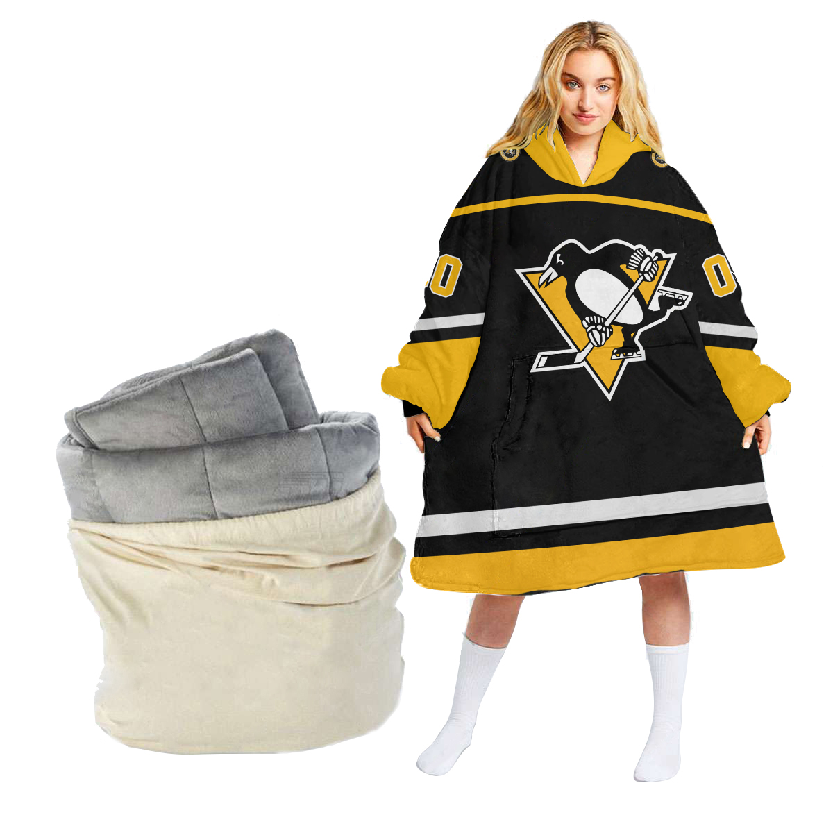 Pittsburgh Penguins Personalized Blanket Hoodie Hoodie Snuggie Hoodies 