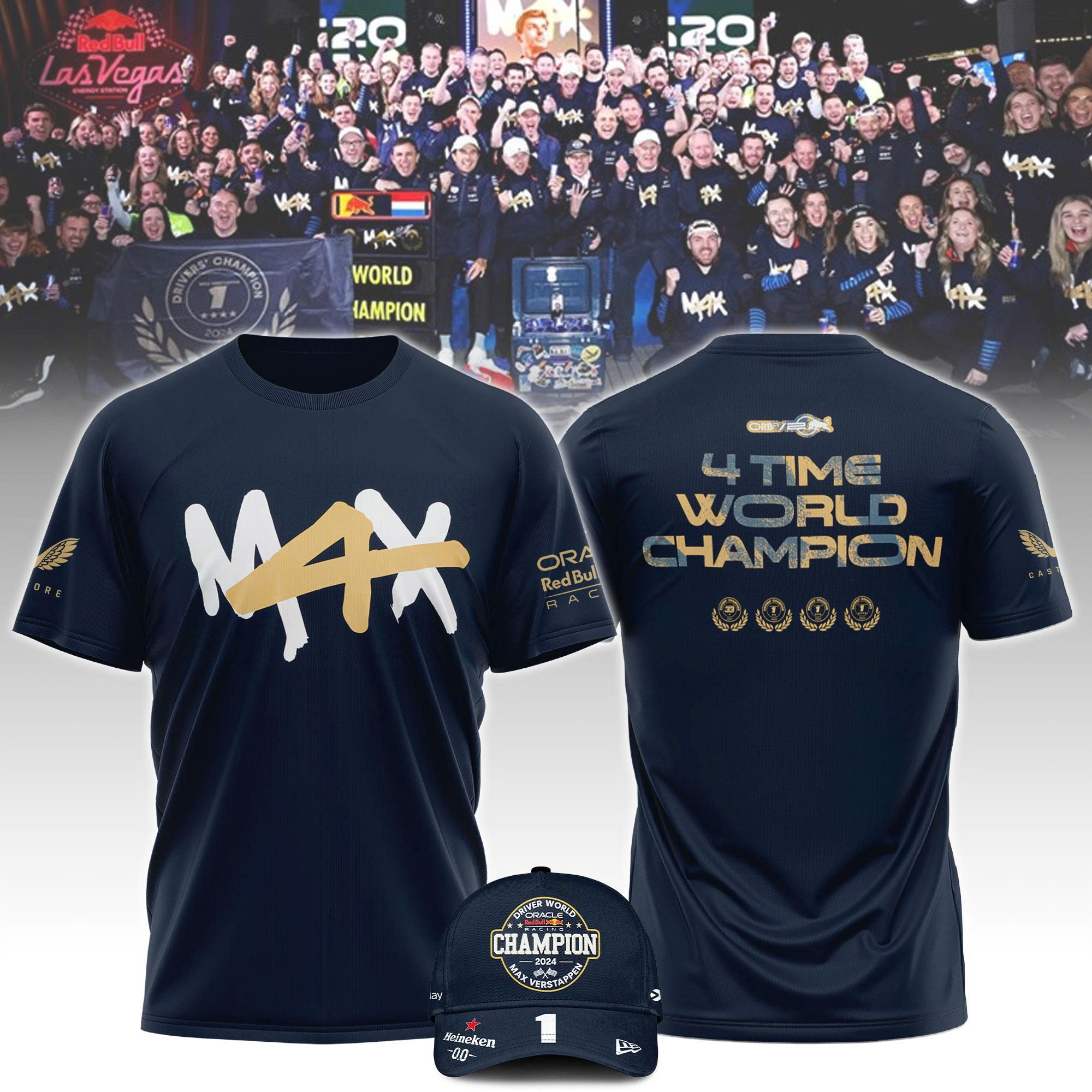 Red Bull Racing Max Verstappen  Las Vegas F1 Champion Tshirt