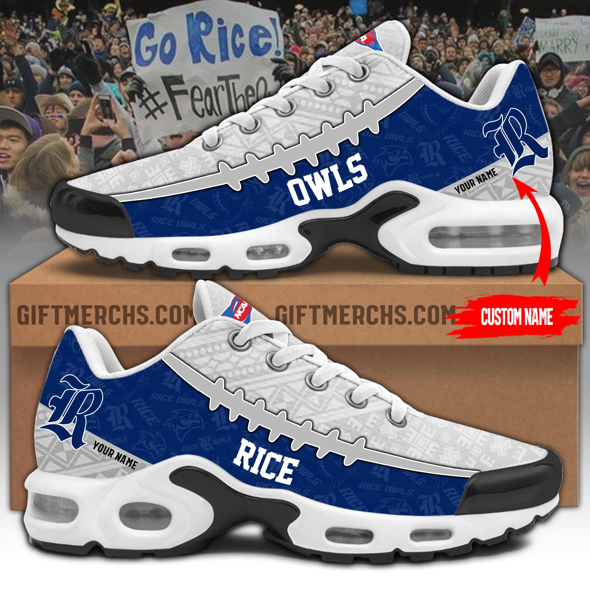 Rice Owls Personalized Shoes  