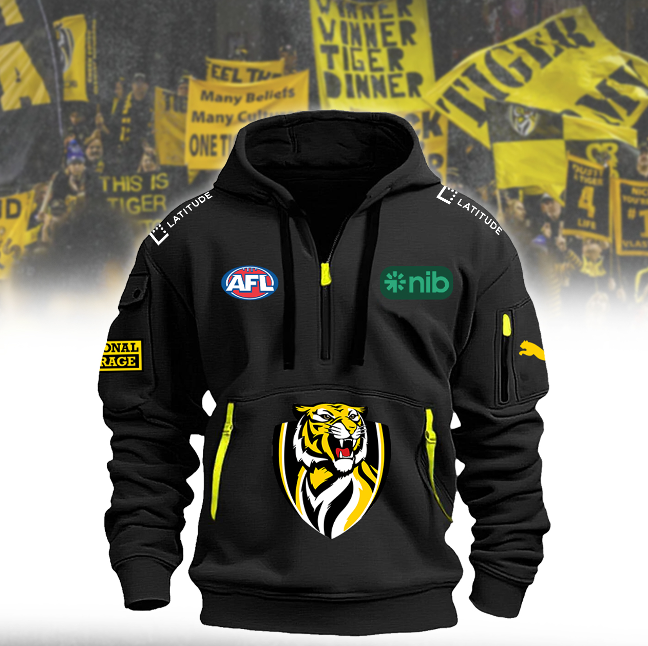 Richmond Tigers AFL New Zip Hoodie  