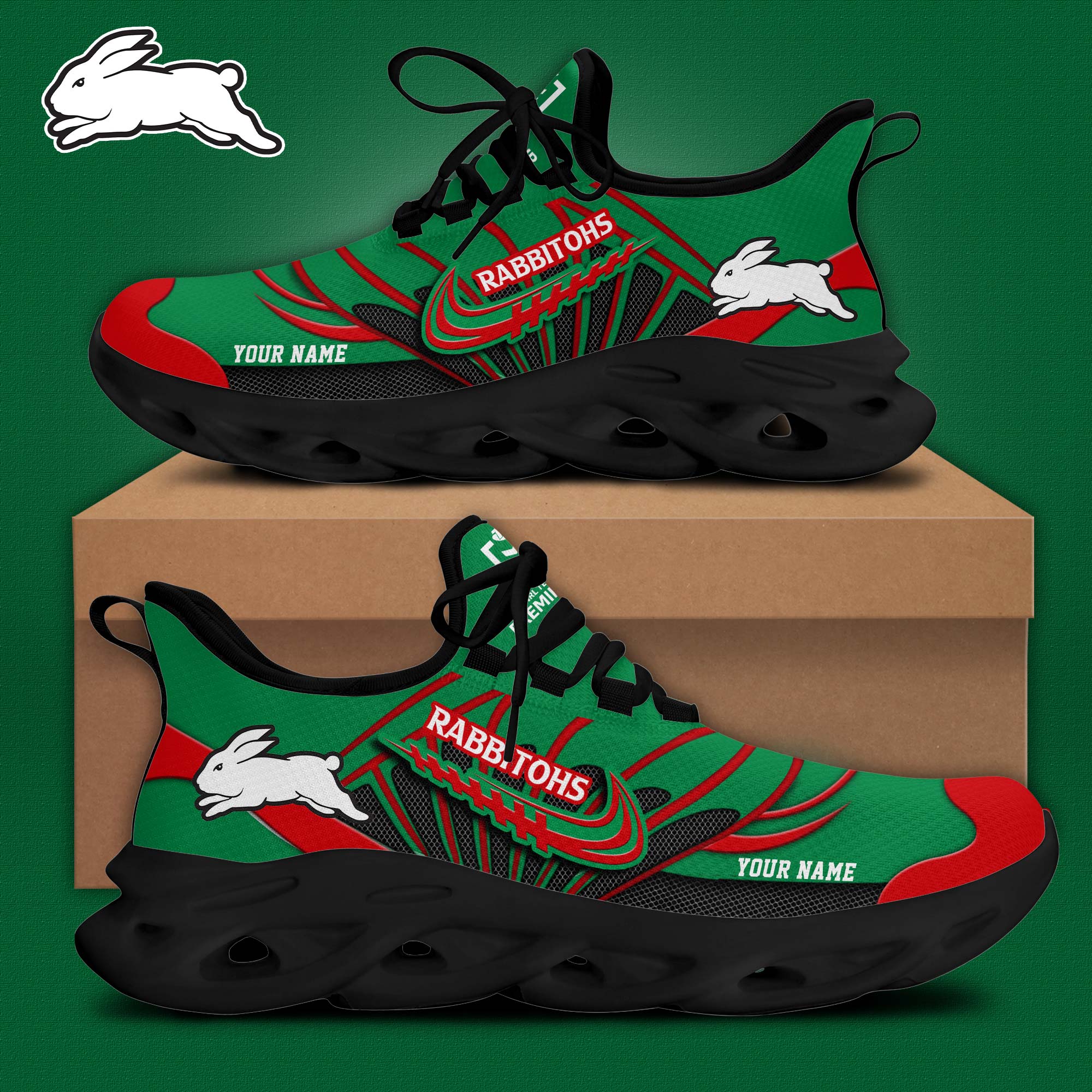 South Sydney Rabbitohs Personalized Max Soul Shoes