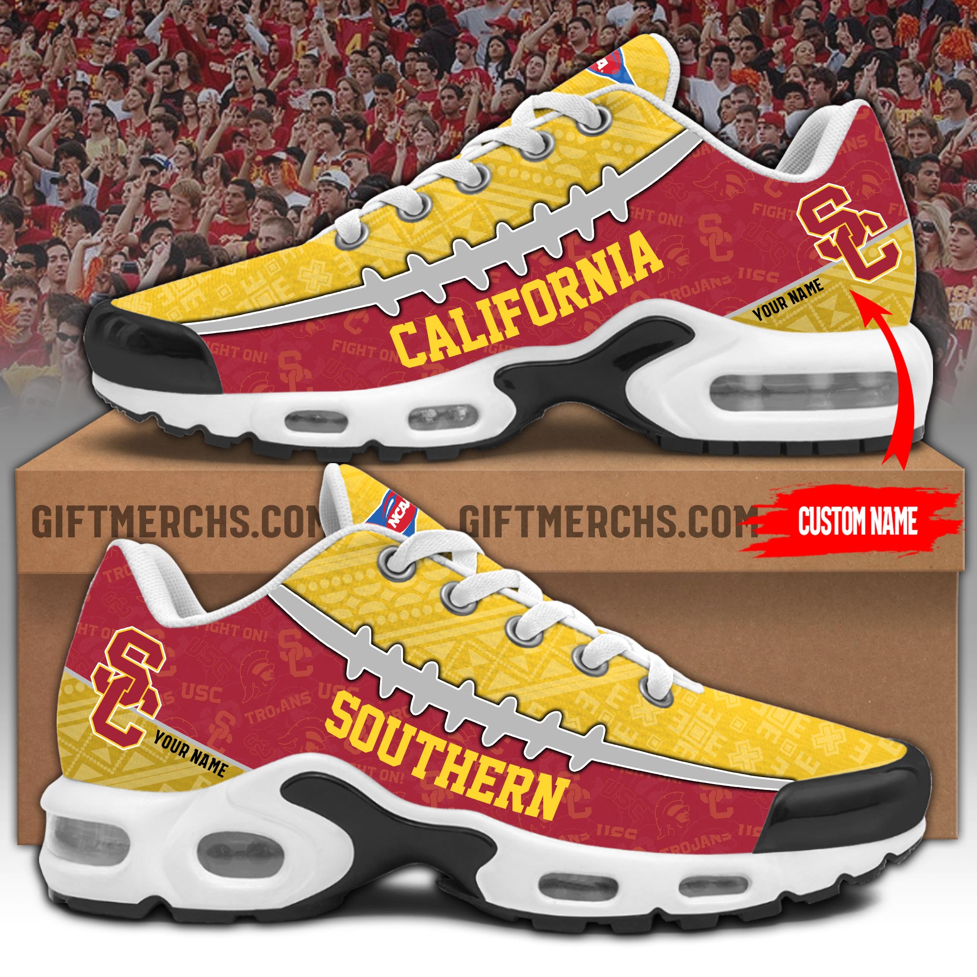 Southern California Trojans Personalized Shoes  