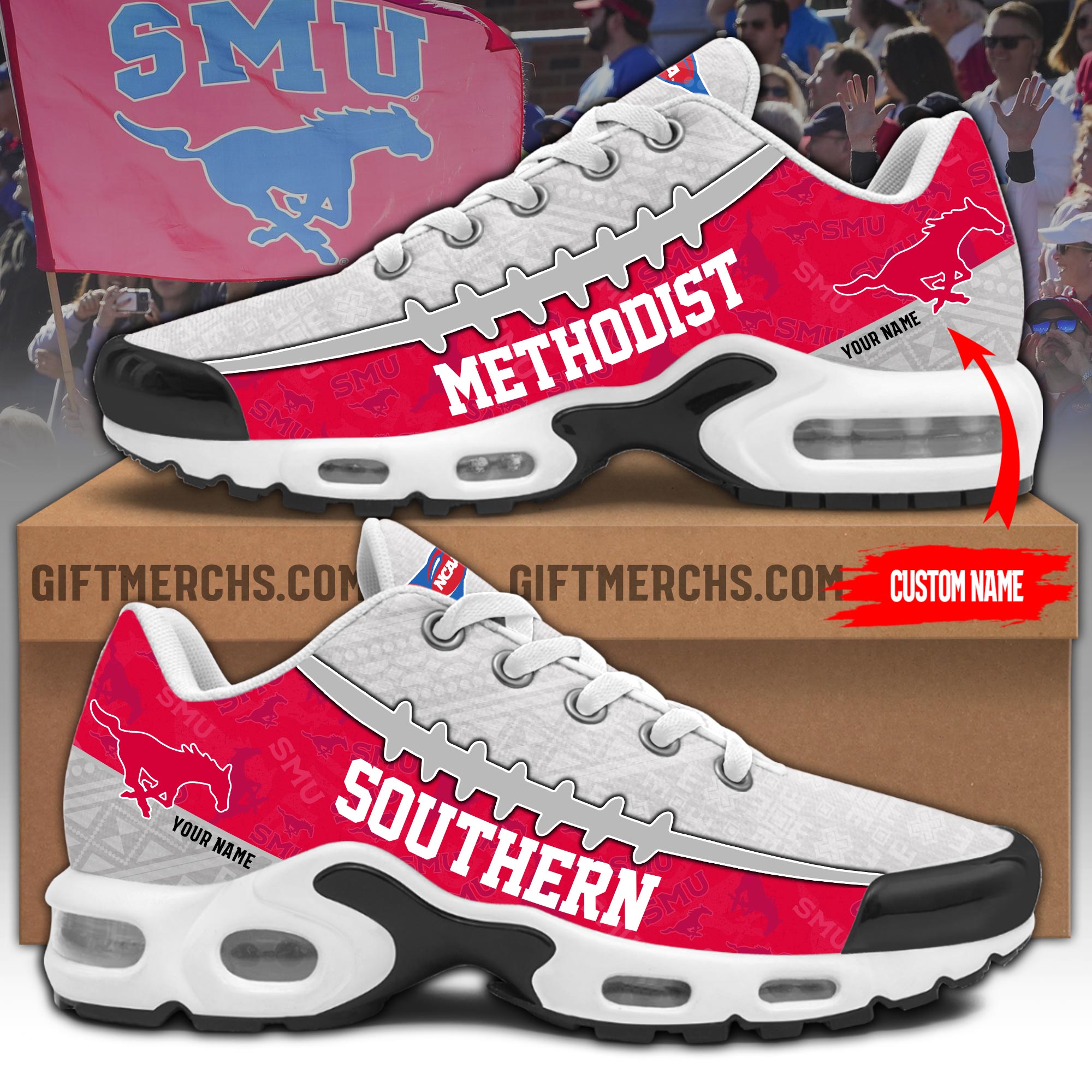 Southern Methodist Personalized Shoes  