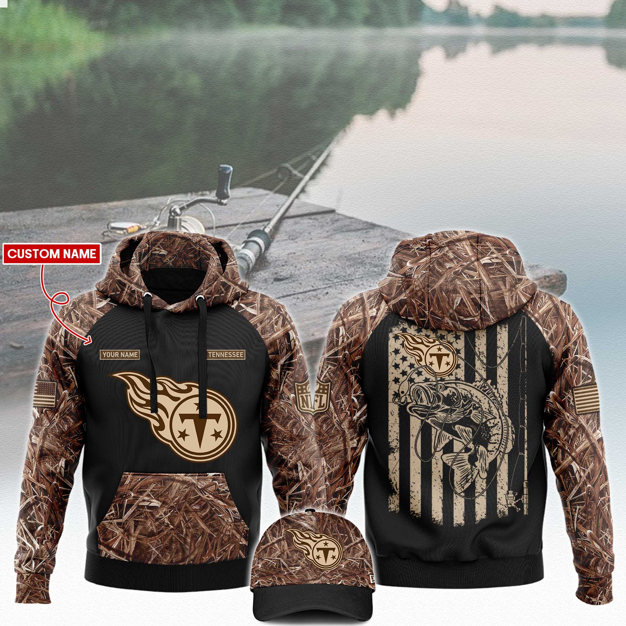 Tennessee Titans x Fishing   Hoodie  V3