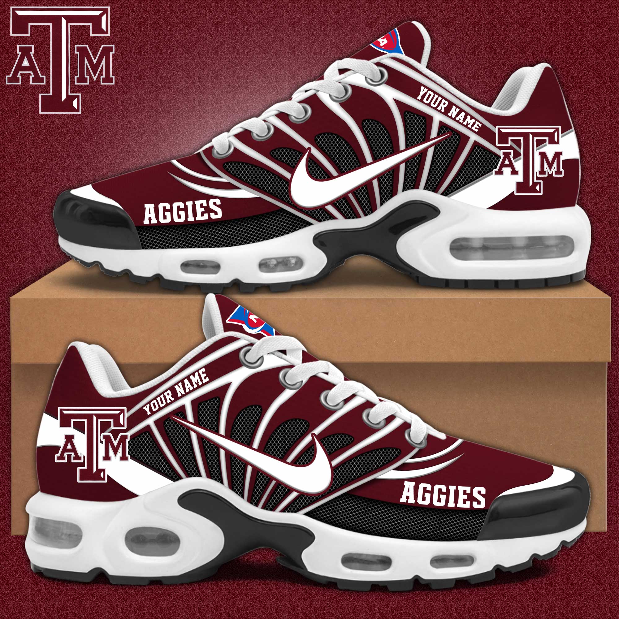 Texas A&M Football Air Max Plus Sneakers V2