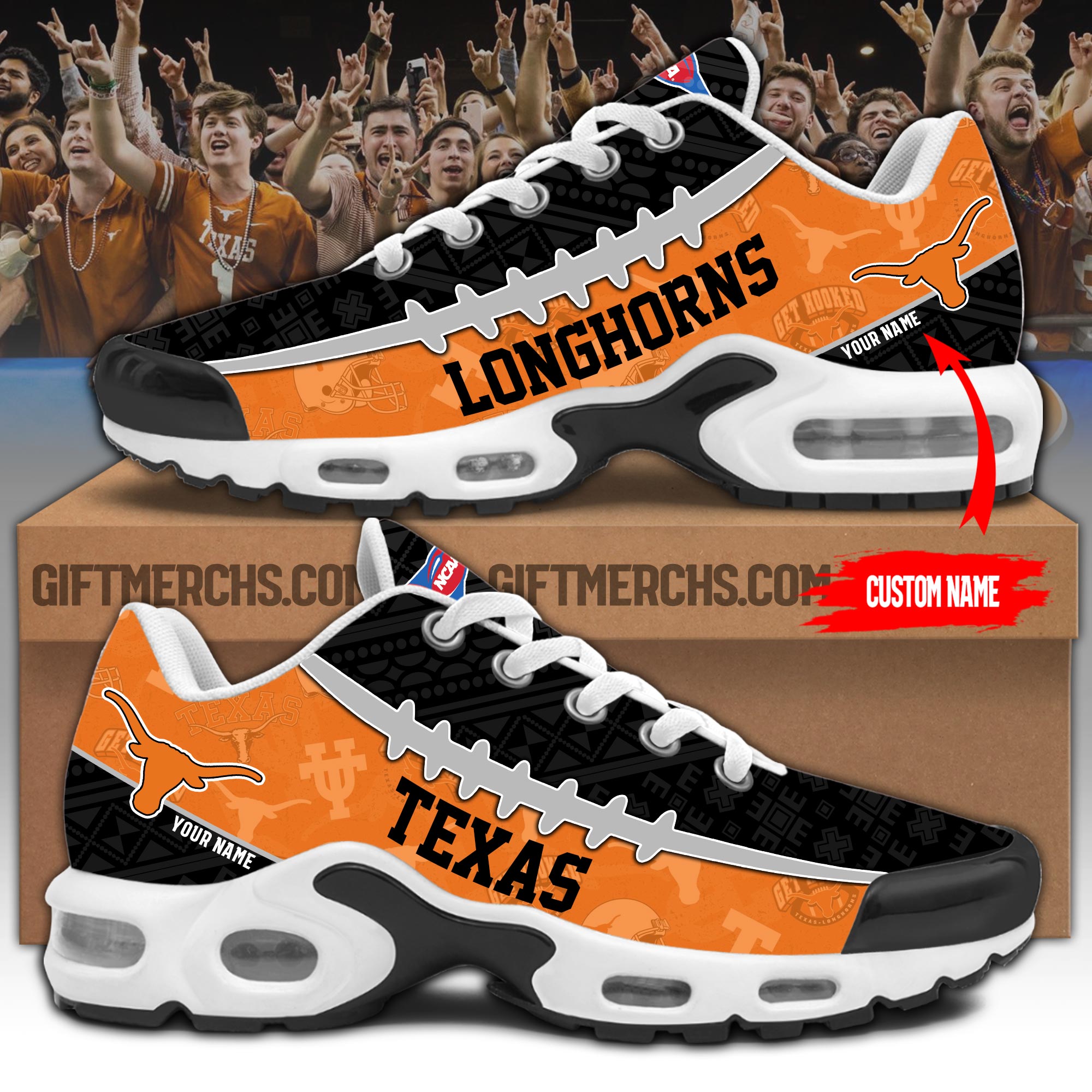 Texas Longhorns Personalized Shoes  
