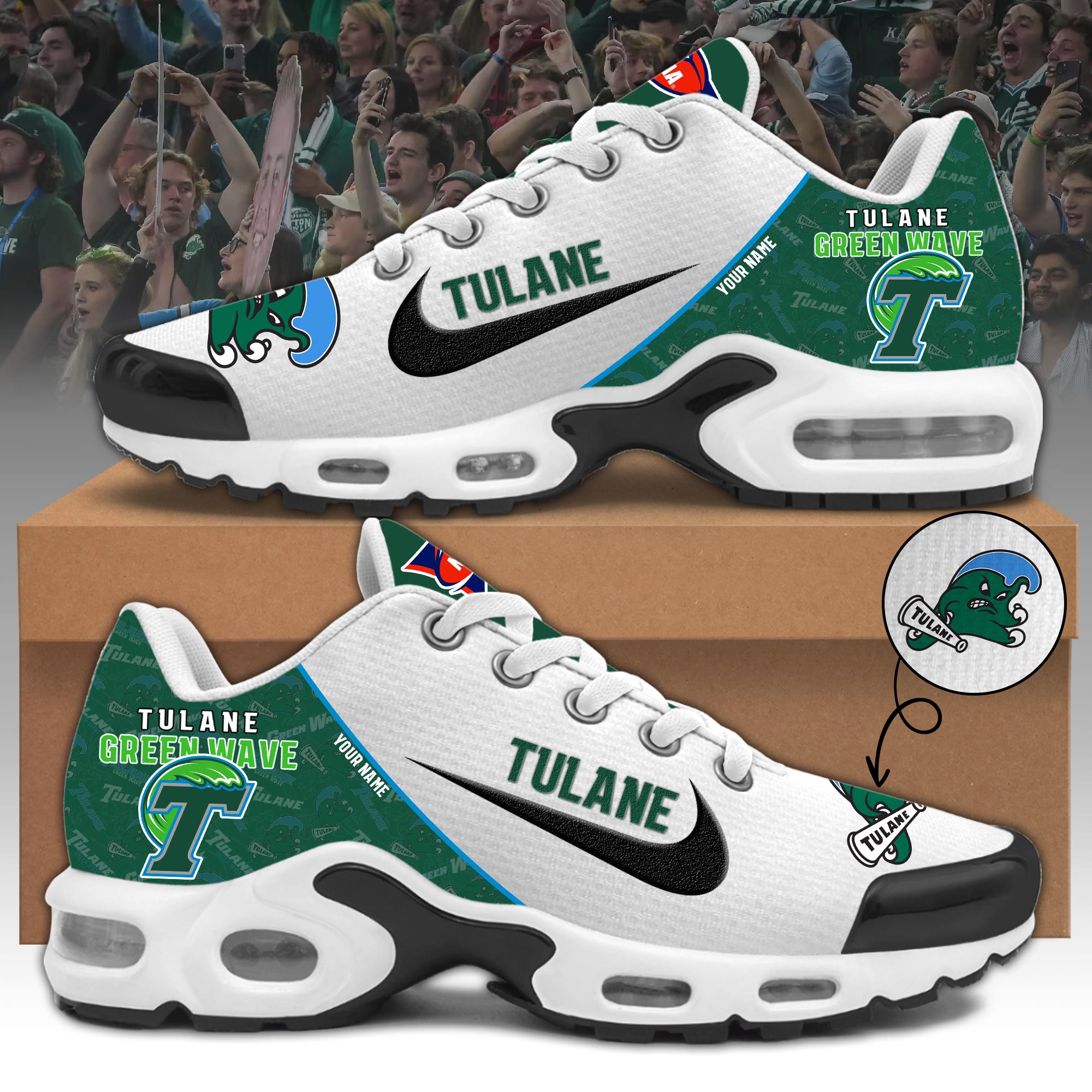 Tulane Green Wave Personalized Shoes  